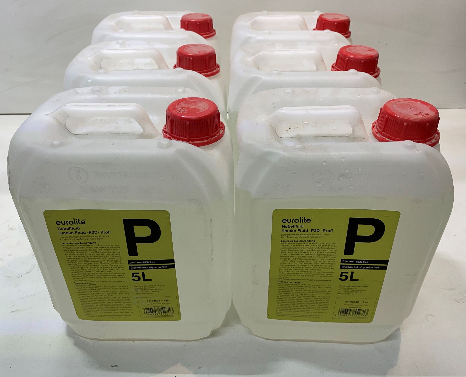 6 x Eurolite Nebelfluid Smoke Fluid P2D Professional 5L