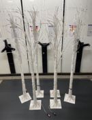 6 x Winter Wonderland Theme LED White Birch Tree's - Small