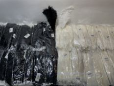 46 x Packs of Black & Cream Feathers (10per pack)