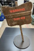 Winter Wonderland Theme “WARNING Thin Ice" Sign - 1.2m H