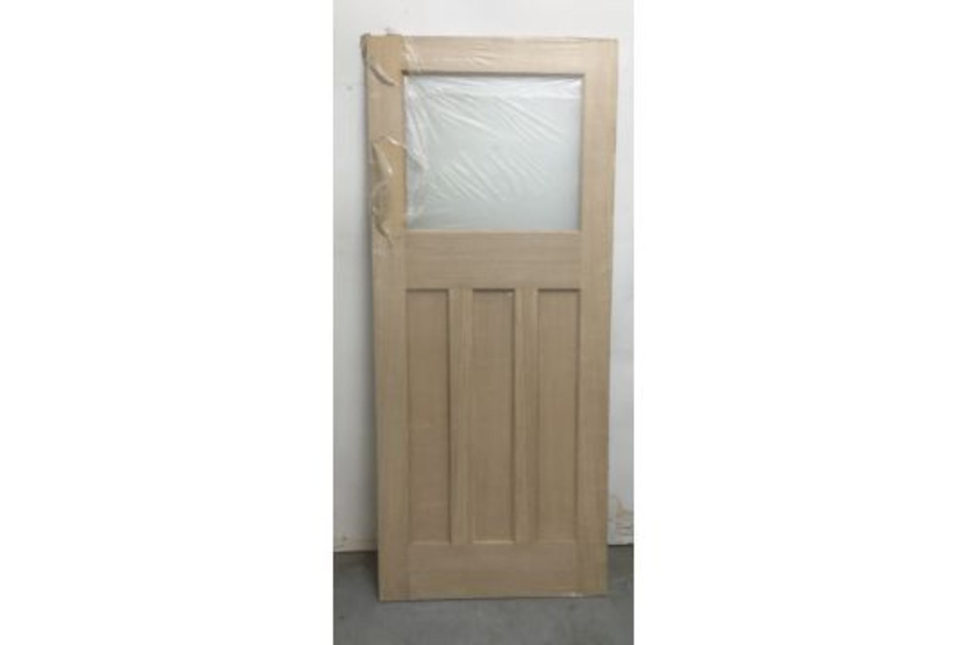 LPDDoors Oak 35mm Top Light Door DX30S W/ Frosted Glass | 78'' x 33''