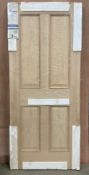 XLJoinery Victorian 4 Panel Fire Door | Internal Oak | Unfinished | 1981mm x 838mm x 44mm
