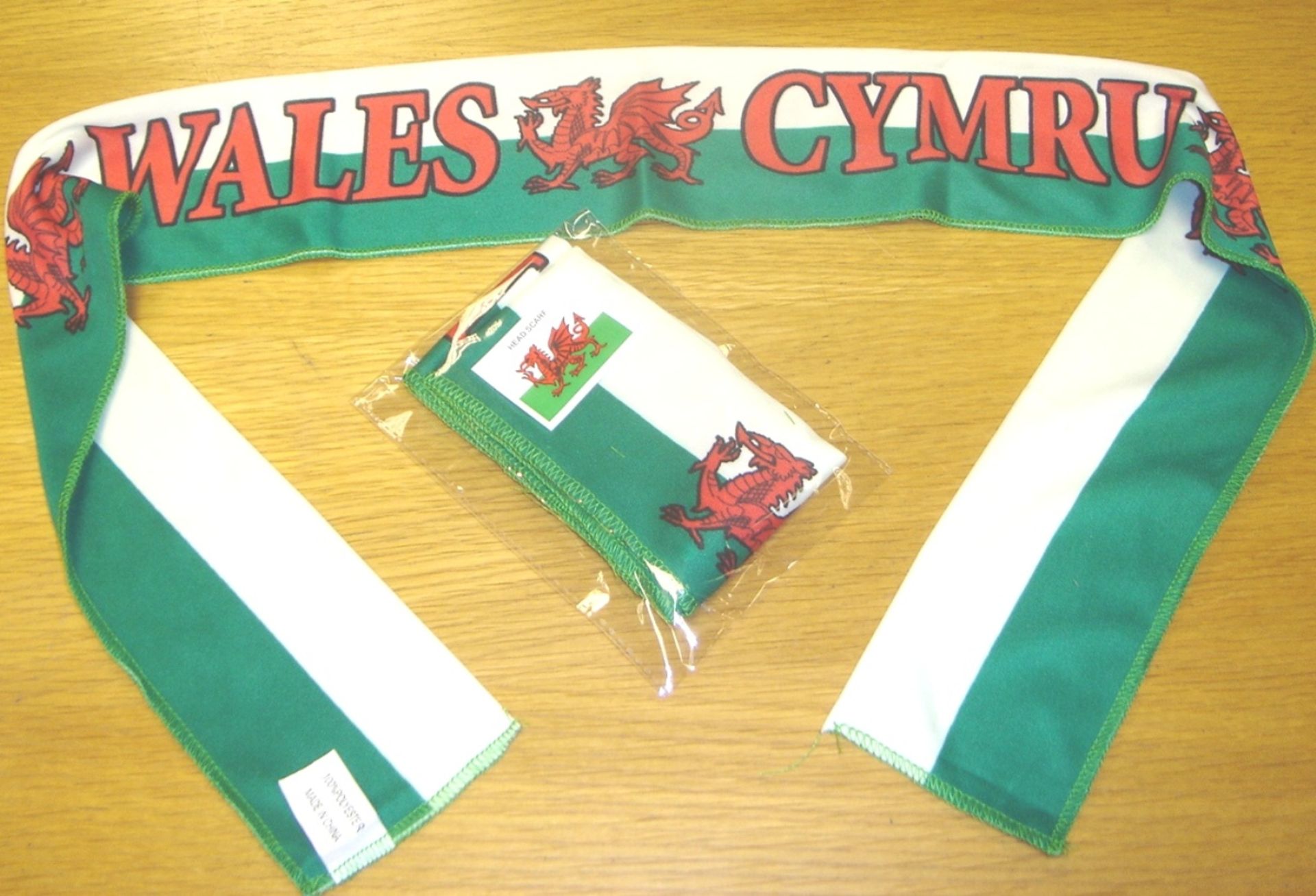 3,000+ Welsh Flag Style Mini Head Scarf Banners - RRP£2.99