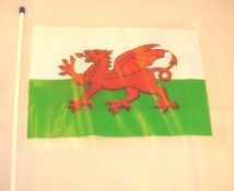 2,000+ x Plastic Welsh Flags Hand Waving Style w/ Plastic Sticks - RRP£1