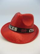 Approx 2,600 Novelty Red Sequin Trilby Hats w/ Wales Ribbon - RRP£4.00