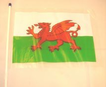 2,000+ x Plastic Welsh Flags Hand Waving Style w/ Plastic Sticks - RRP£1.00