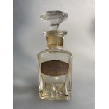 Flacon de parfum de forme rectangulaire (vide) : "Parfum Naturel", étiquette, verre [...]