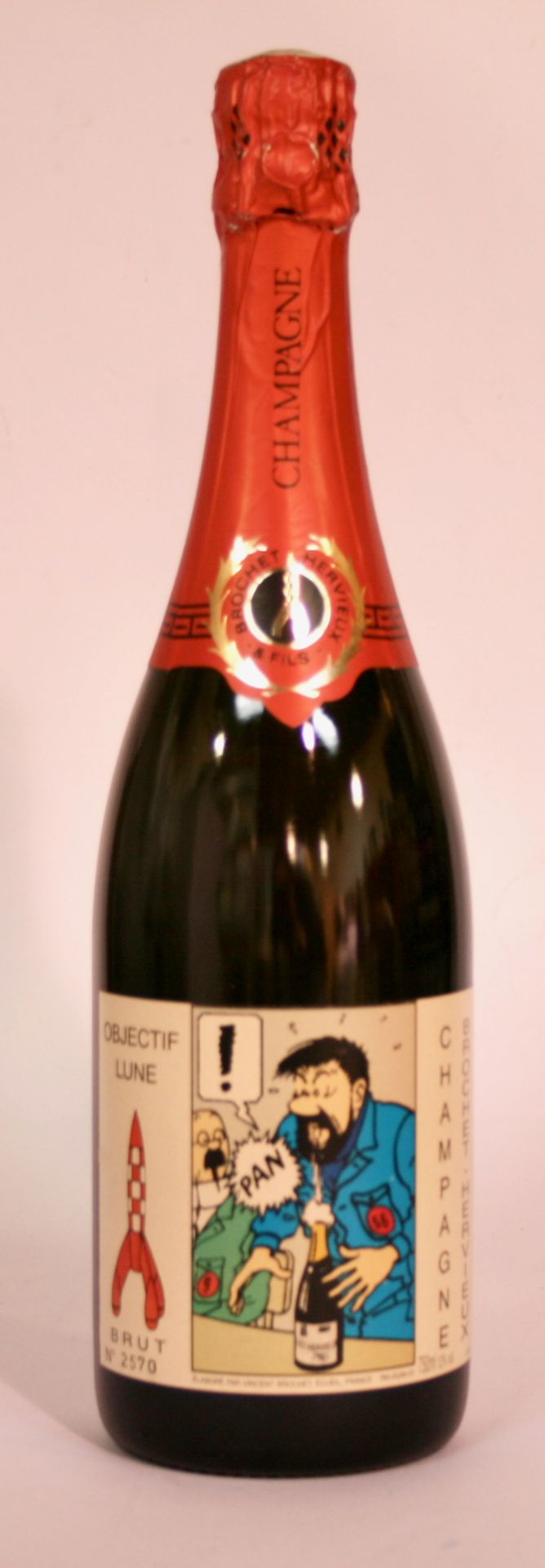 TIM HERGE Brochet-Hervieux "Premier Cru" Champagner-Flasche + Box-Set Rote Ausführung