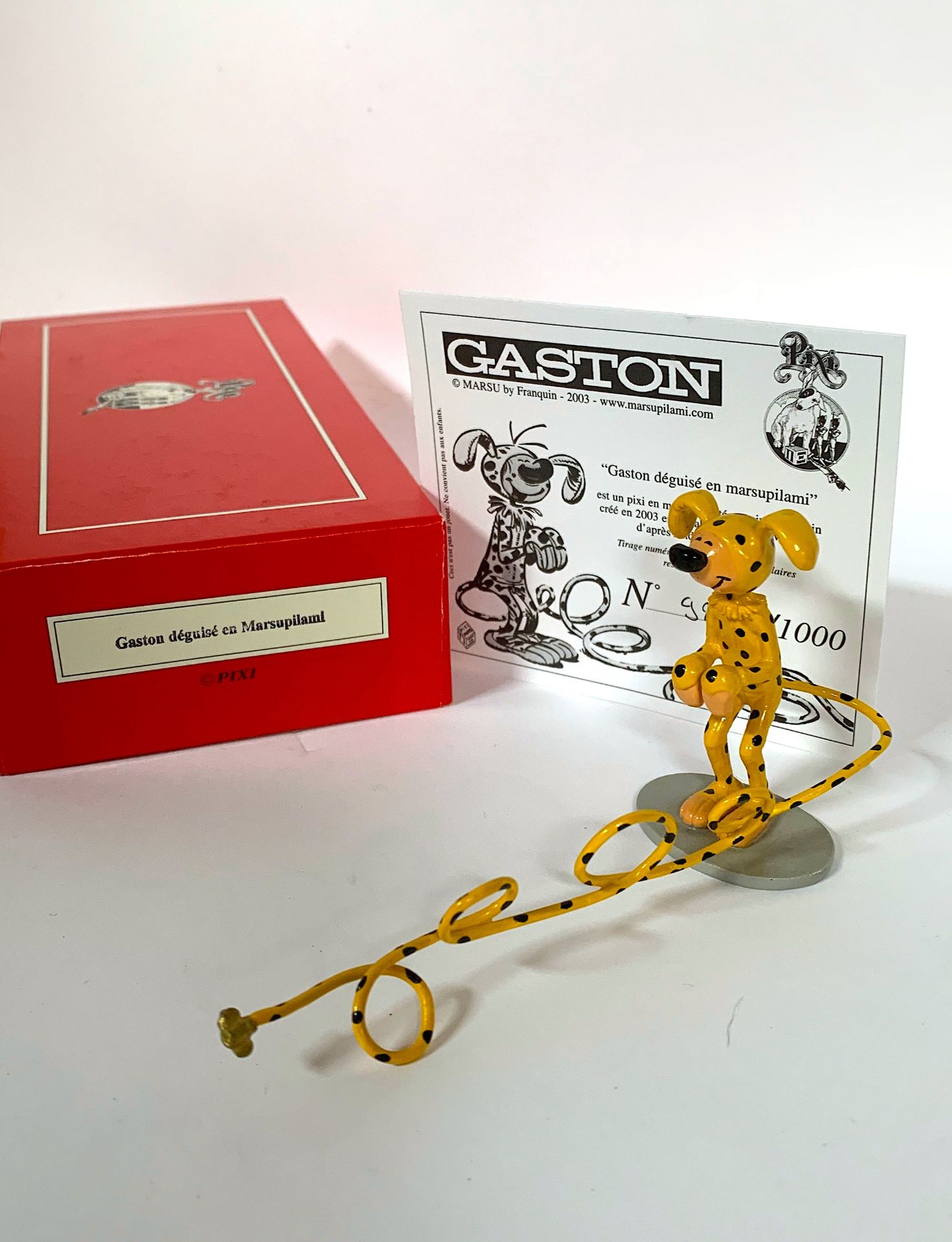 GASTON LAGAFFE FRANQUIN Gaston Lagaffe Pixi, Handbemalte Bleifigur von Gaston, verkleidet als