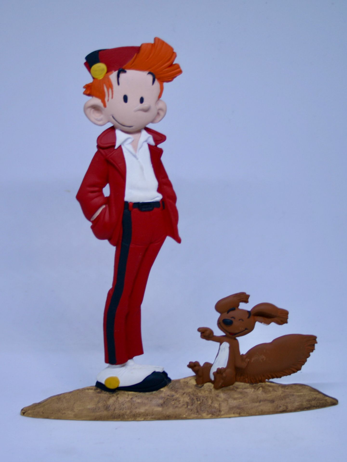 SPIROU FRANQUIN SPIROU PIXI, 31322, Figur mit Spirou und Spip in halbrundem Buckel, 1994, 500