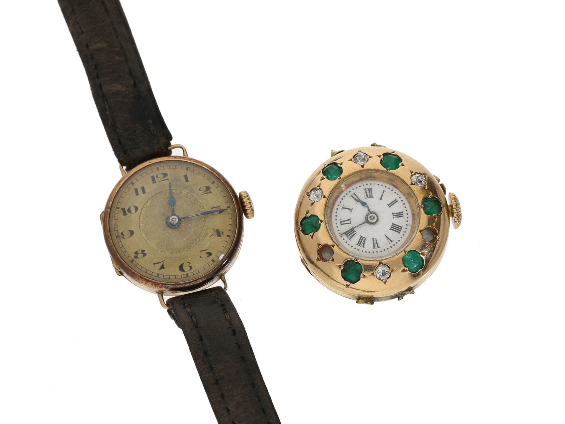 Armbanduhr: Konvolut aus 2 Damenuhren, um 1896/19231. ehemals hochwertige Schmuckuhr,