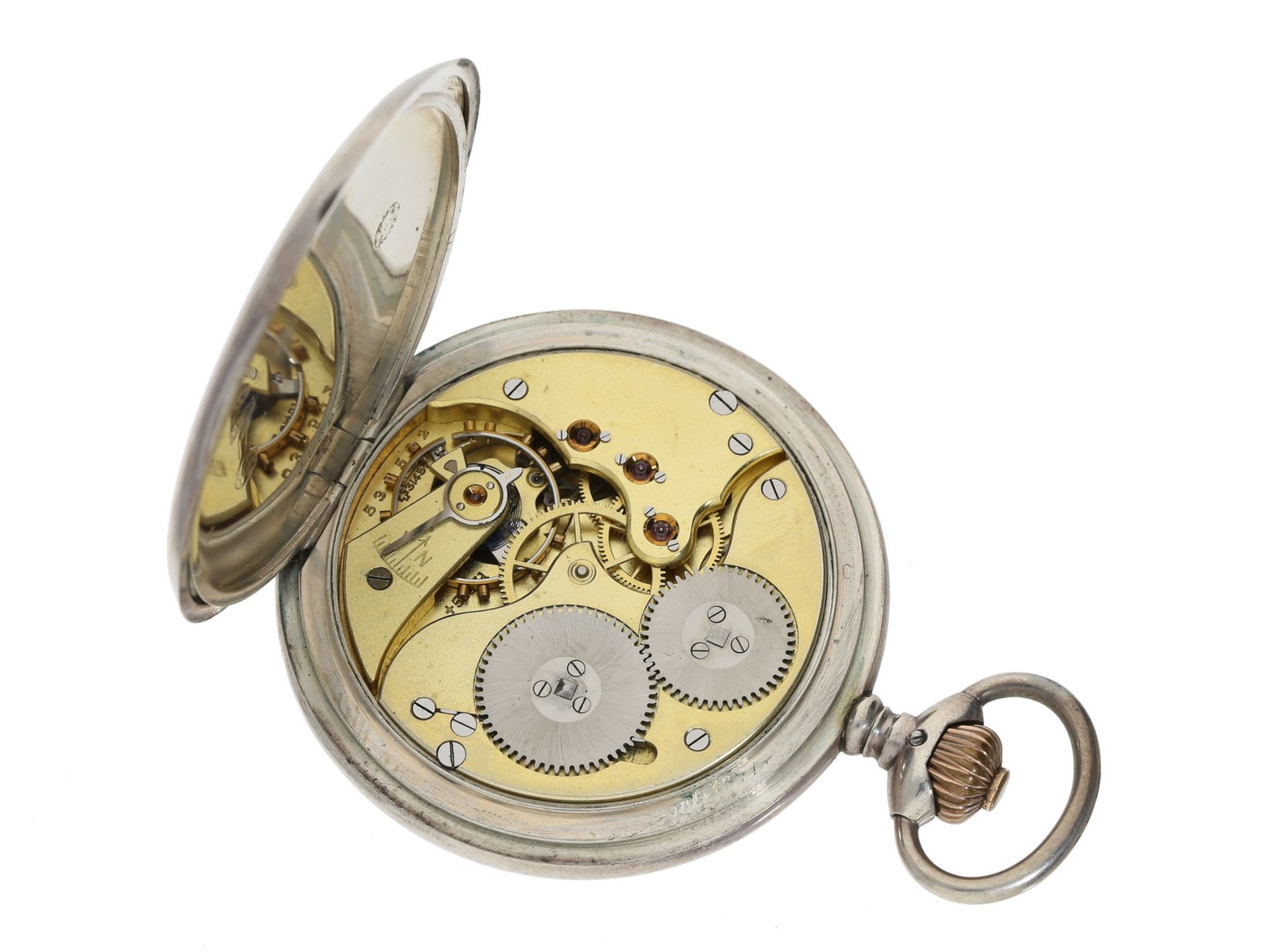 Taschenuhr: sehr schöne massive Savonnette der Marke IWC, ca. 1912Ca. Ø51mm, ca. 102 - Bild 2 aus 2