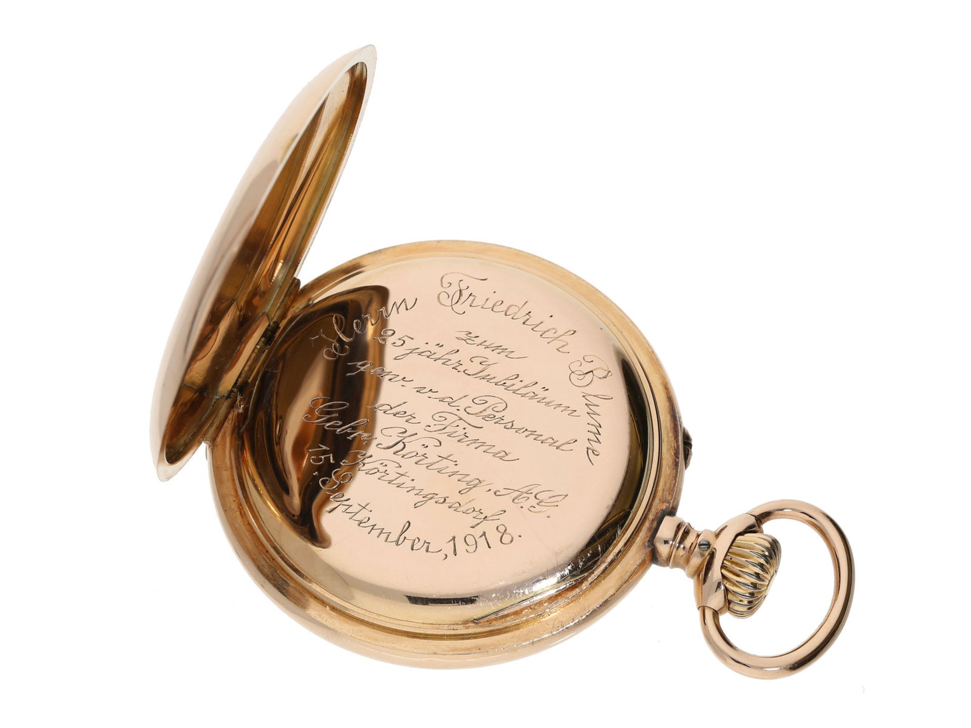 Taschenuhr: sehr schöne große und massive 14K Gold Herrenuhr von IWC, ca. 1902Ca. Ø - Bild 3 aus 4