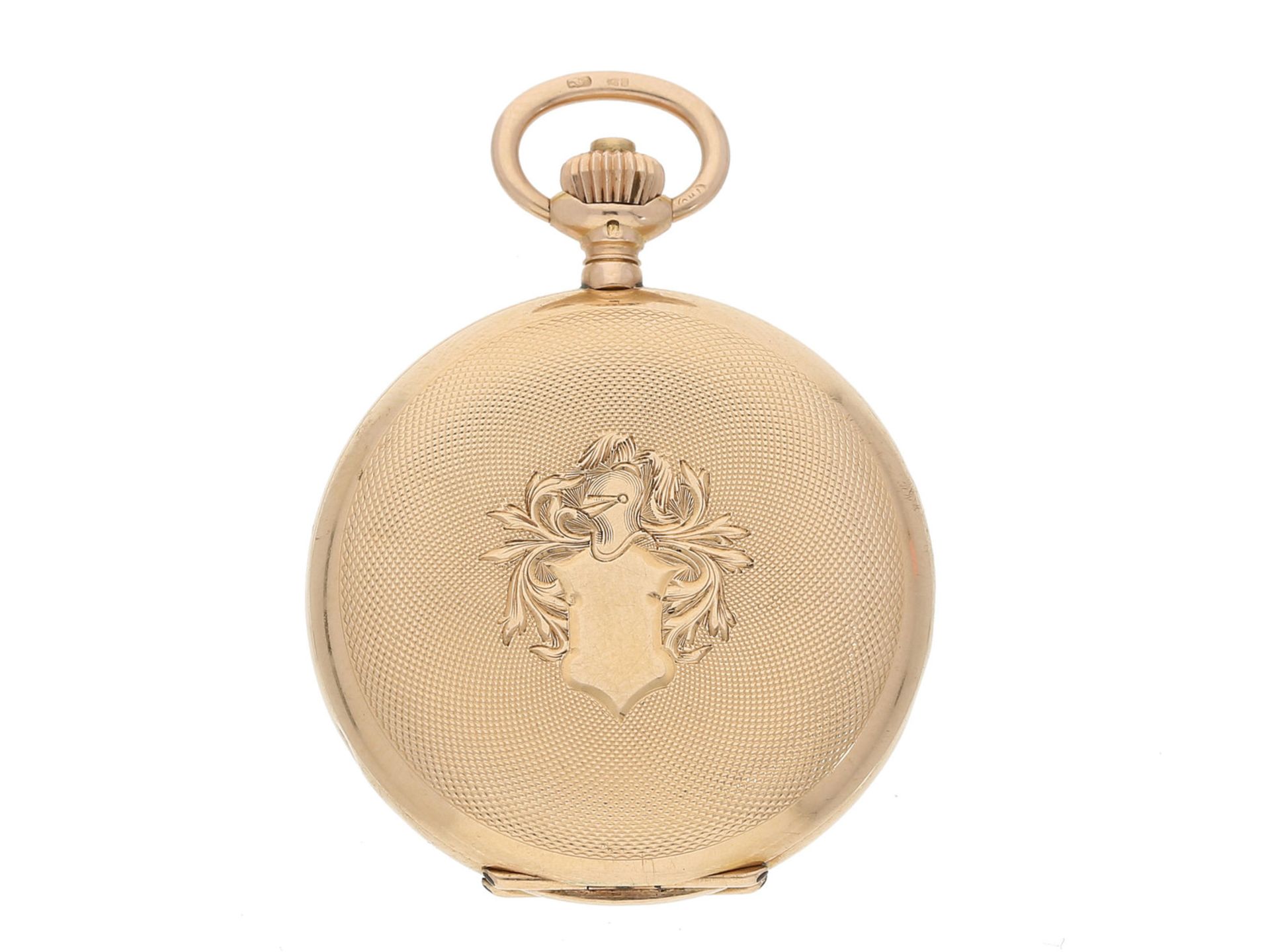 Taschenuhr: sehr schöne IWC Gold-Damenuhr feiner Qualität, ca. 1909Ca. Ø31mm, ca. 2 - Bild 2 aus 3
