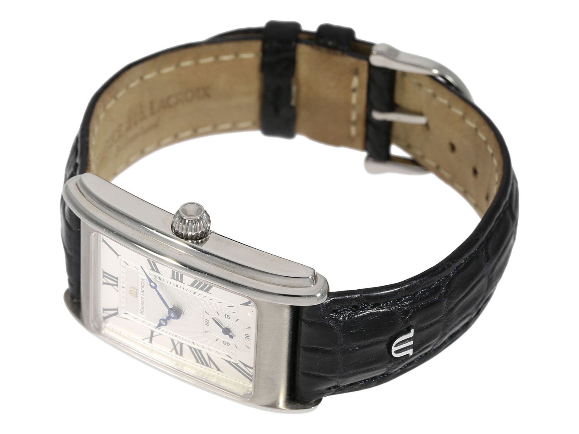 Armbanduhr: elegante und seltene limitierte vintage Stahluhr, Maurice Lacroix "Masterpiece FHF 2 - Bild 4 aus 6