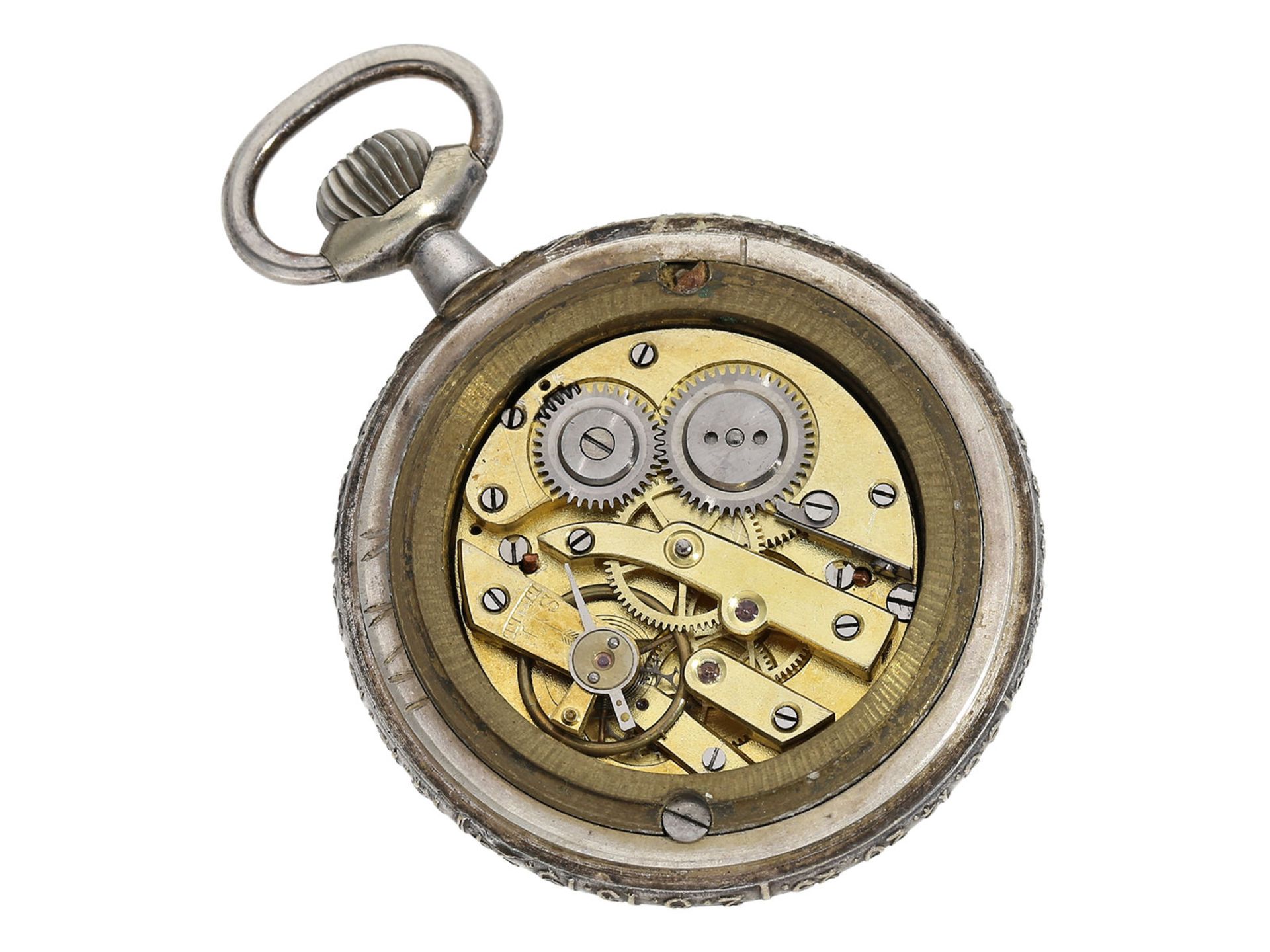 Taschenuhr: sehr seltene Taschenuhr mit beidseitigem, manuellen Jahreskalender, Frankreich um 19 - Image 5 of 5