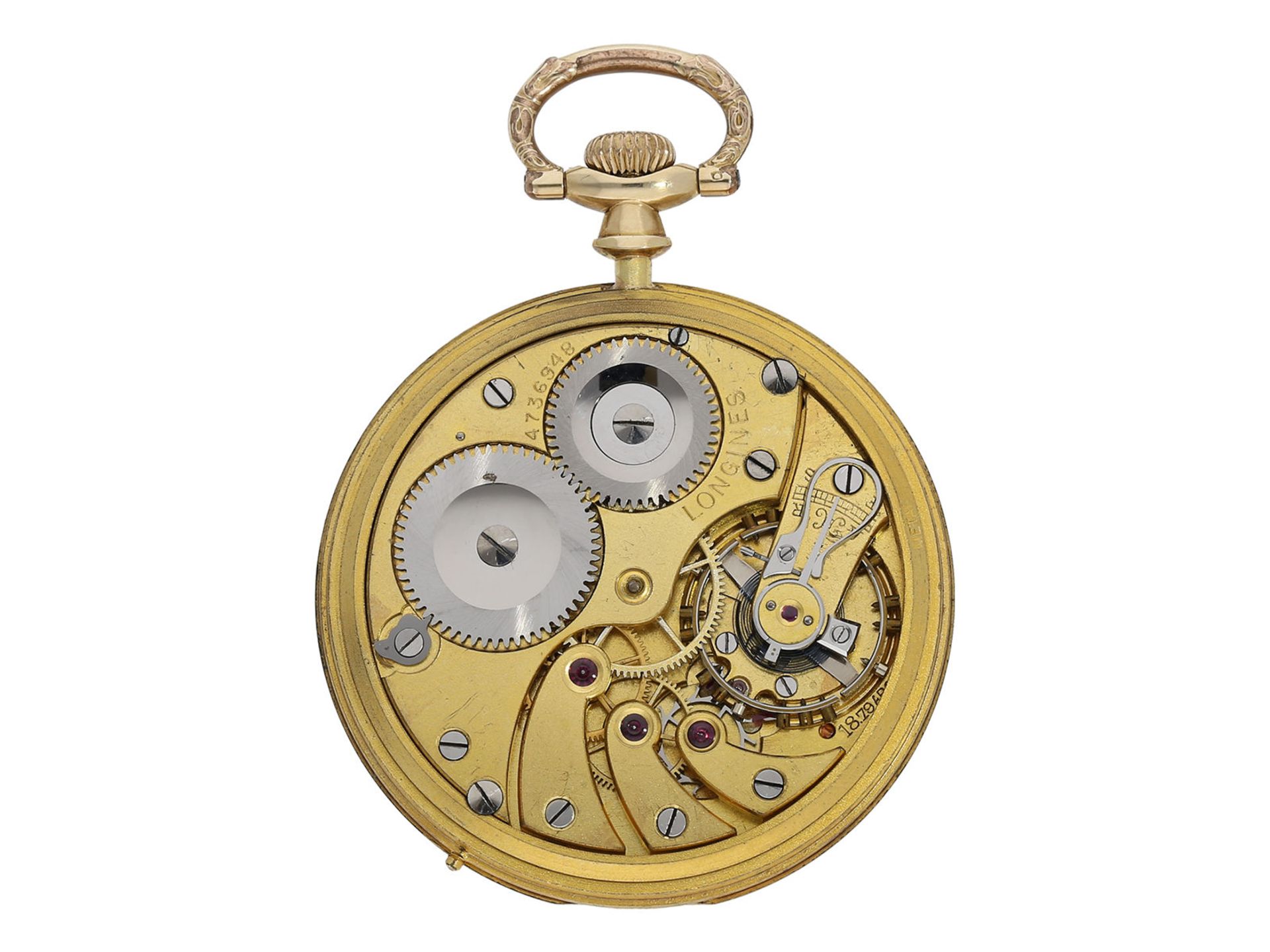 Pocket watch: attractive Longines dress watch with Breguet dial, Art déco - Bild 2 aus 4