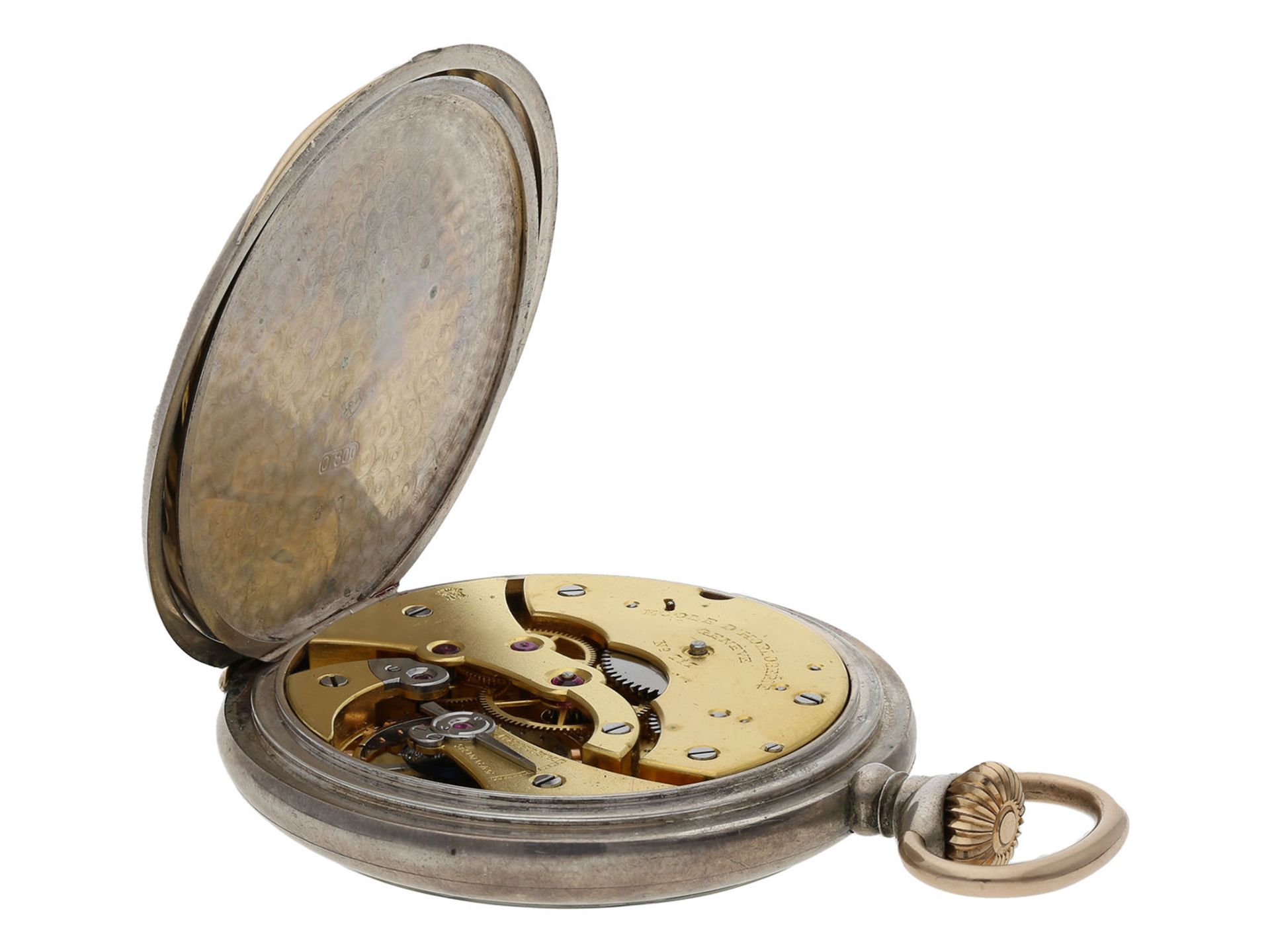 Taschenuhr: exquisite Genfer Schuluhr, Ecole D' Horlogerie Geneve No.717, Ankerchronometer, um 1 - Image 3 of 5