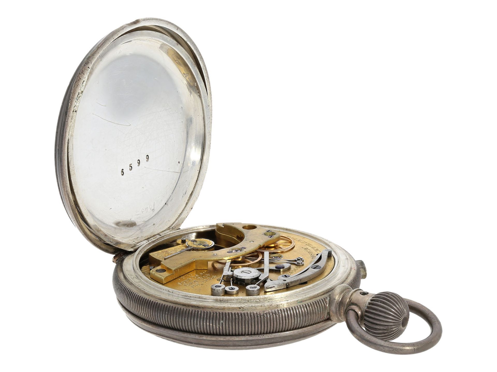 Pocket watch: rare early American pocket watch with chronograph, Waltham, ca. 1886 - Bild 3 aus 7