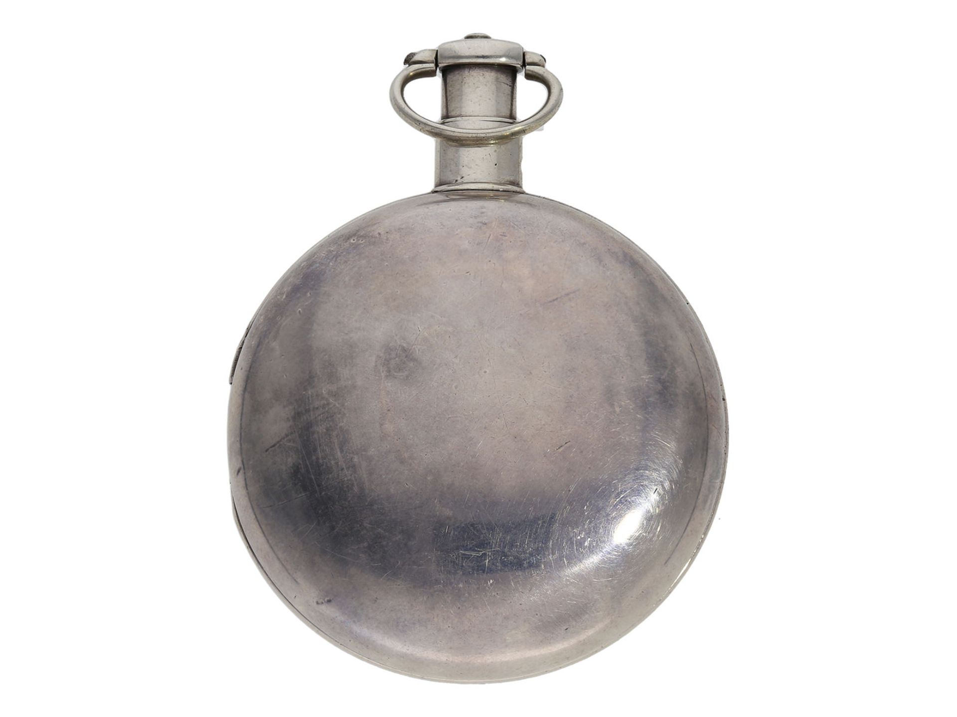 Taschenuhr: beeindruckende, schwere englische Silberuhr mit Rechenankerhemmung, feine Sammlerqua - Bild 7 aus 7