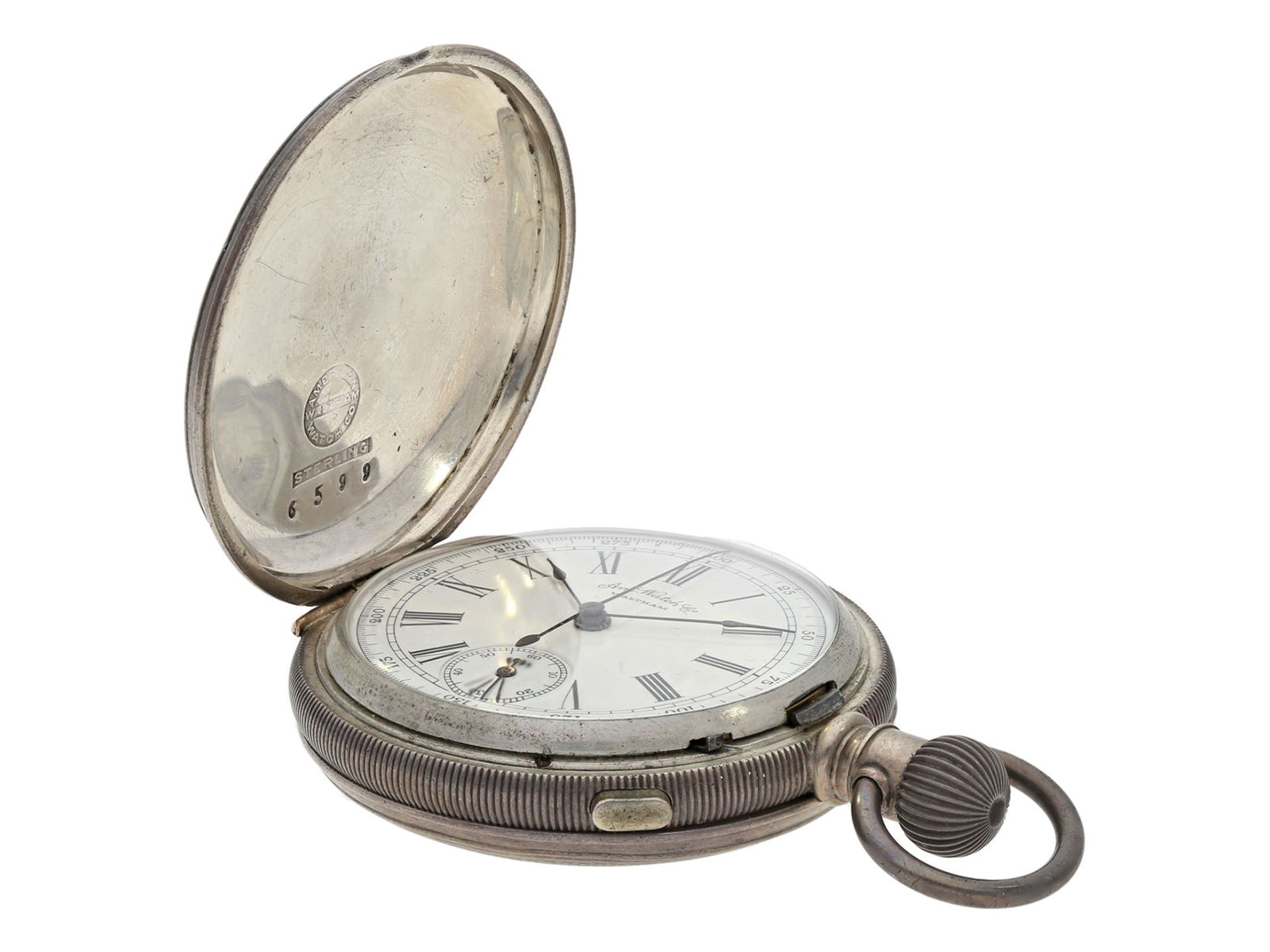 Pocket watch: rare early American pocket watch with chronograph, Waltham, ca. 1886 - Bild 5 aus 7