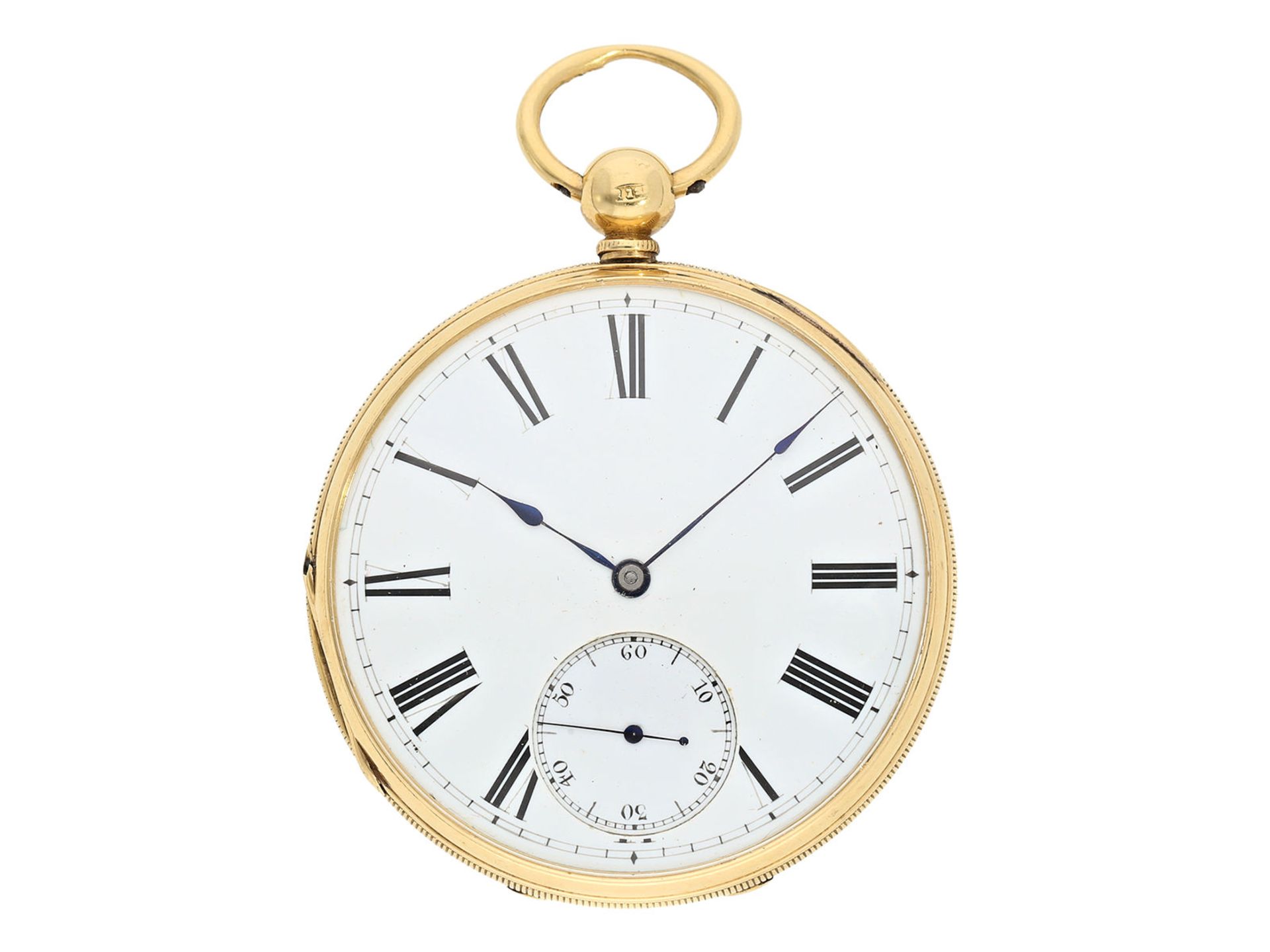 Taschenuhr: qualitätsvolle englische Taschenuhr mit Schlüsselaufzug, Le Bruin London No.120, 1