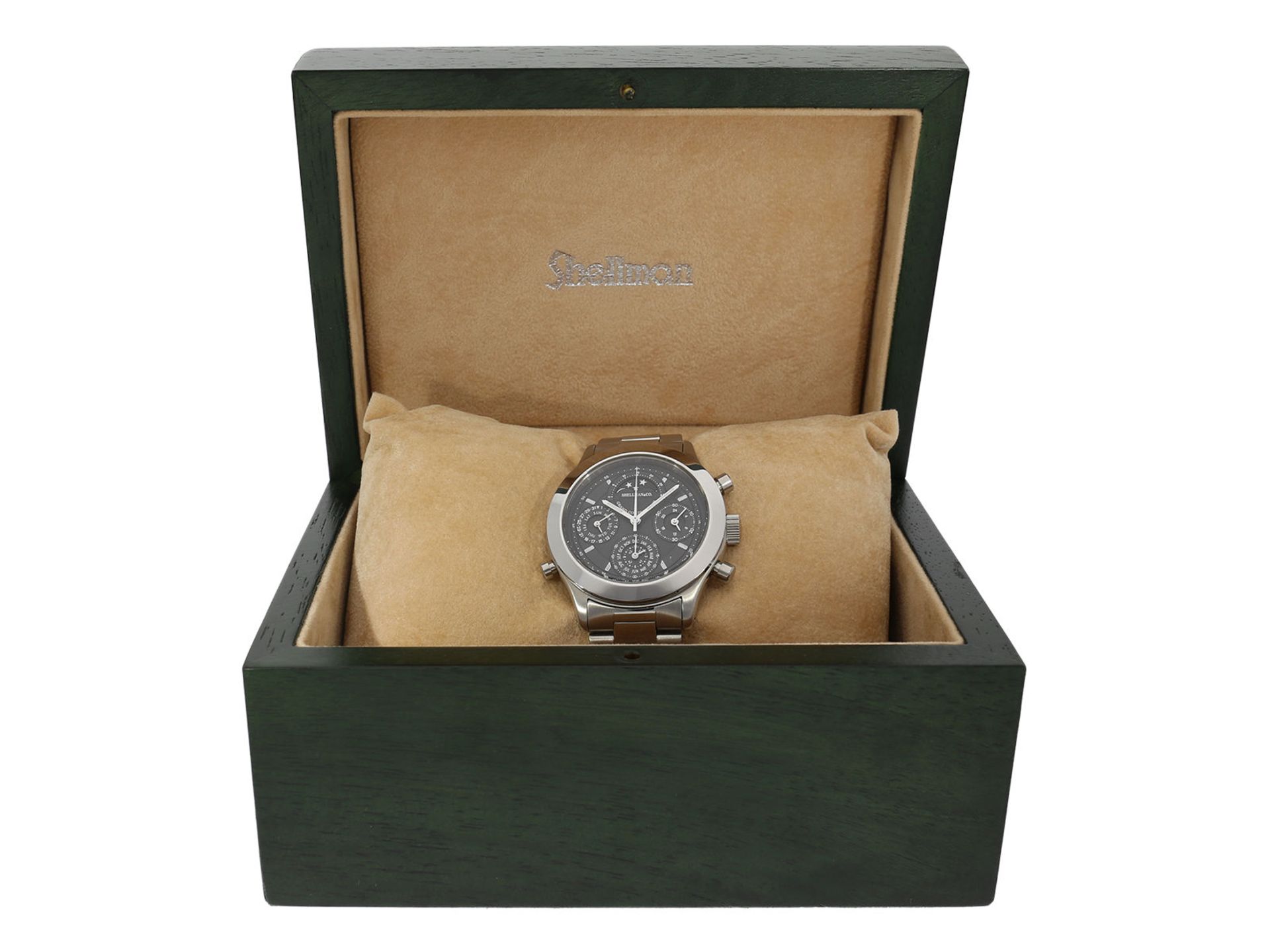 Armbanduhr: astronomische Herrenuhr, Shellman & Co. "Grand Complication" mit Chronograph, Minute