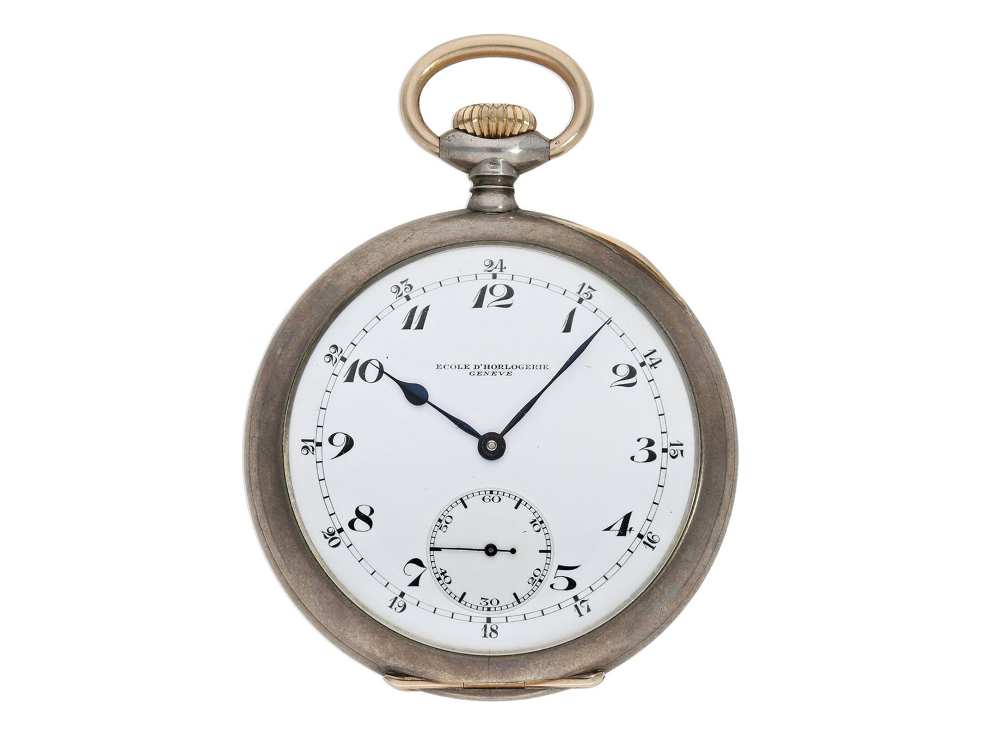 Taschenuhr: exquisite Genfer Schuluhr, Ecole D' Horlogerie Geneve No.717, Ankerchronometer, um 1