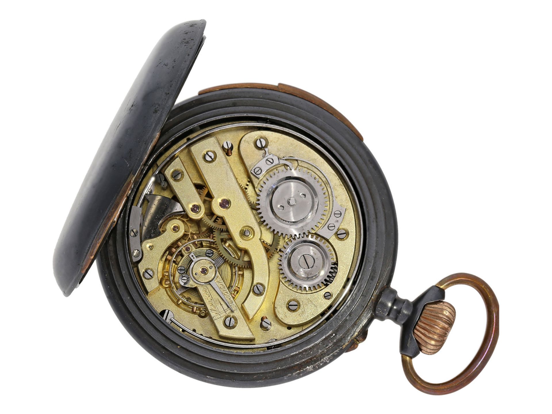 Pocket watch: large iron pocket watch repeater, ca. 1900 - Bild 2 aus 5