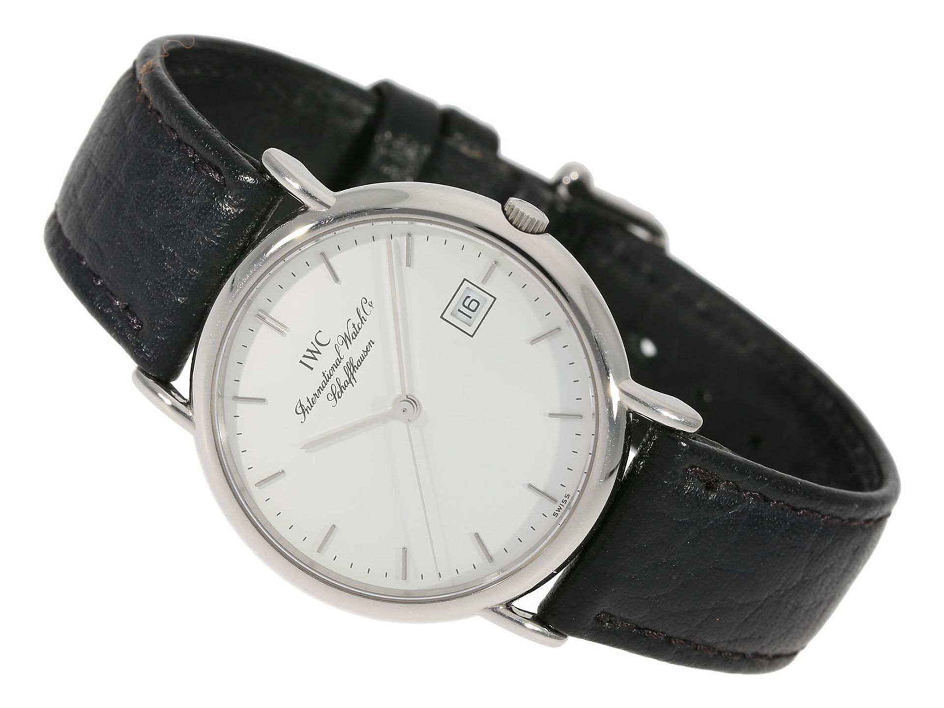 Armbanduhr: elegante Herrenuhr/Damenuhr, IWC Portofino Quartz, Ref.333107, mit Originalbox und O