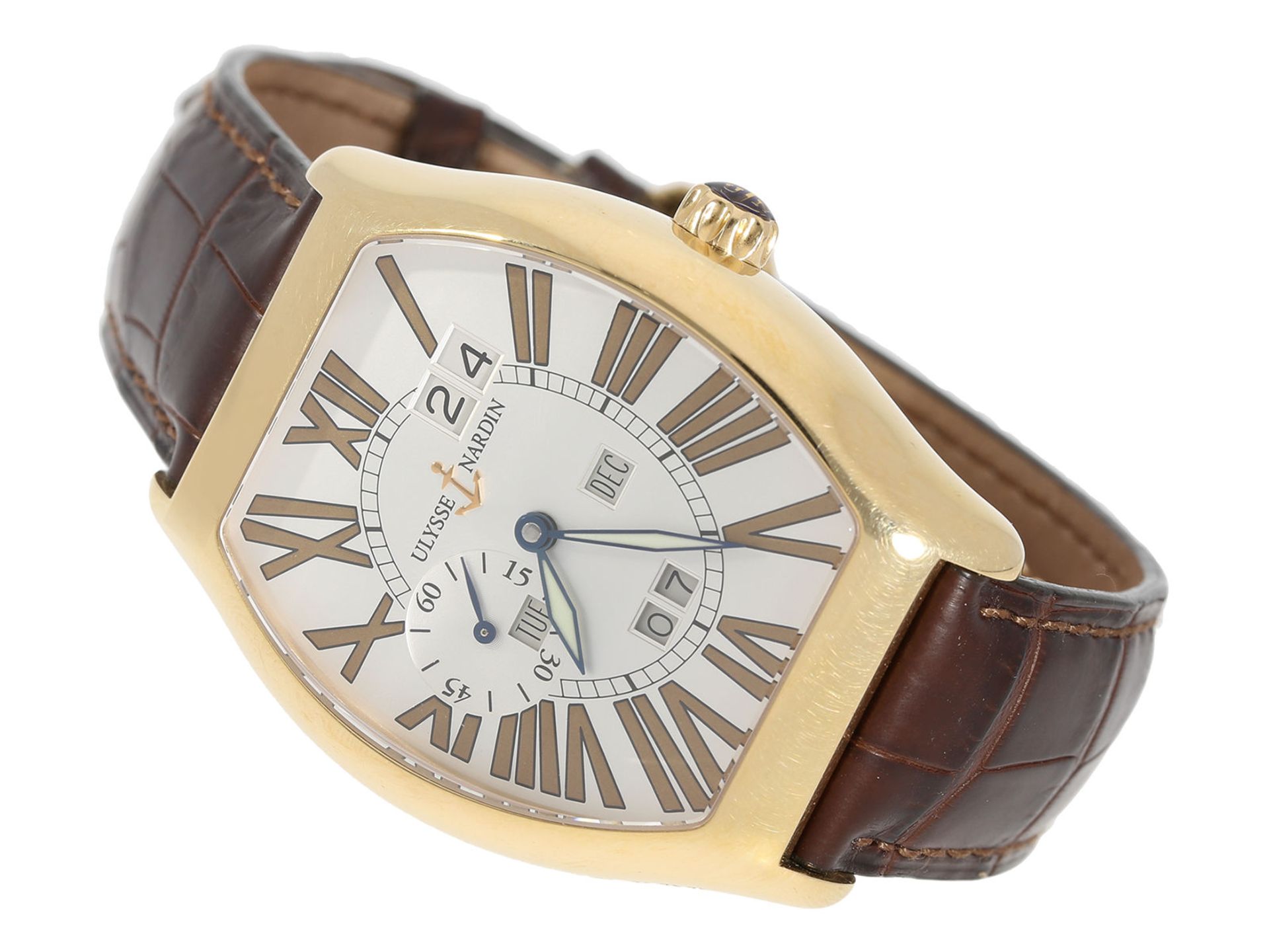 Armbanduhr: luxuriöse, große und schwere Herrenuhr mit ewigem Kalender, Ulysse Nardin "Ludovic