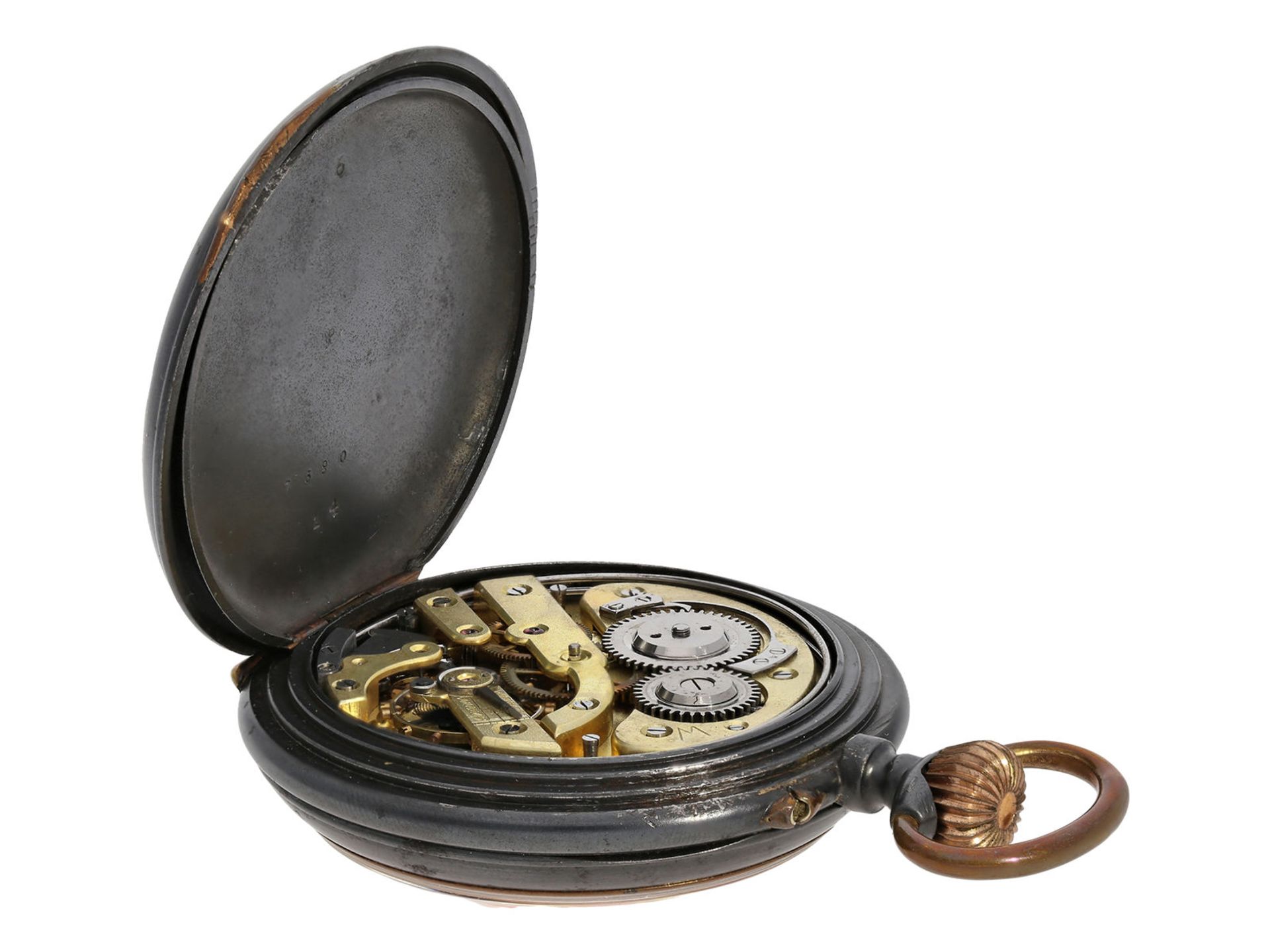 Pocket watch: large iron pocket watch repeater, ca. 1900 - Bild 3 aus 5