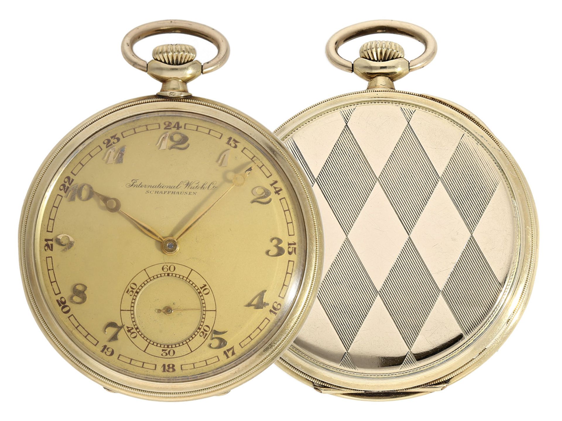 Pocket watch: elegant Art déco Lepine by IWC Schaffhausen, ca. 1926