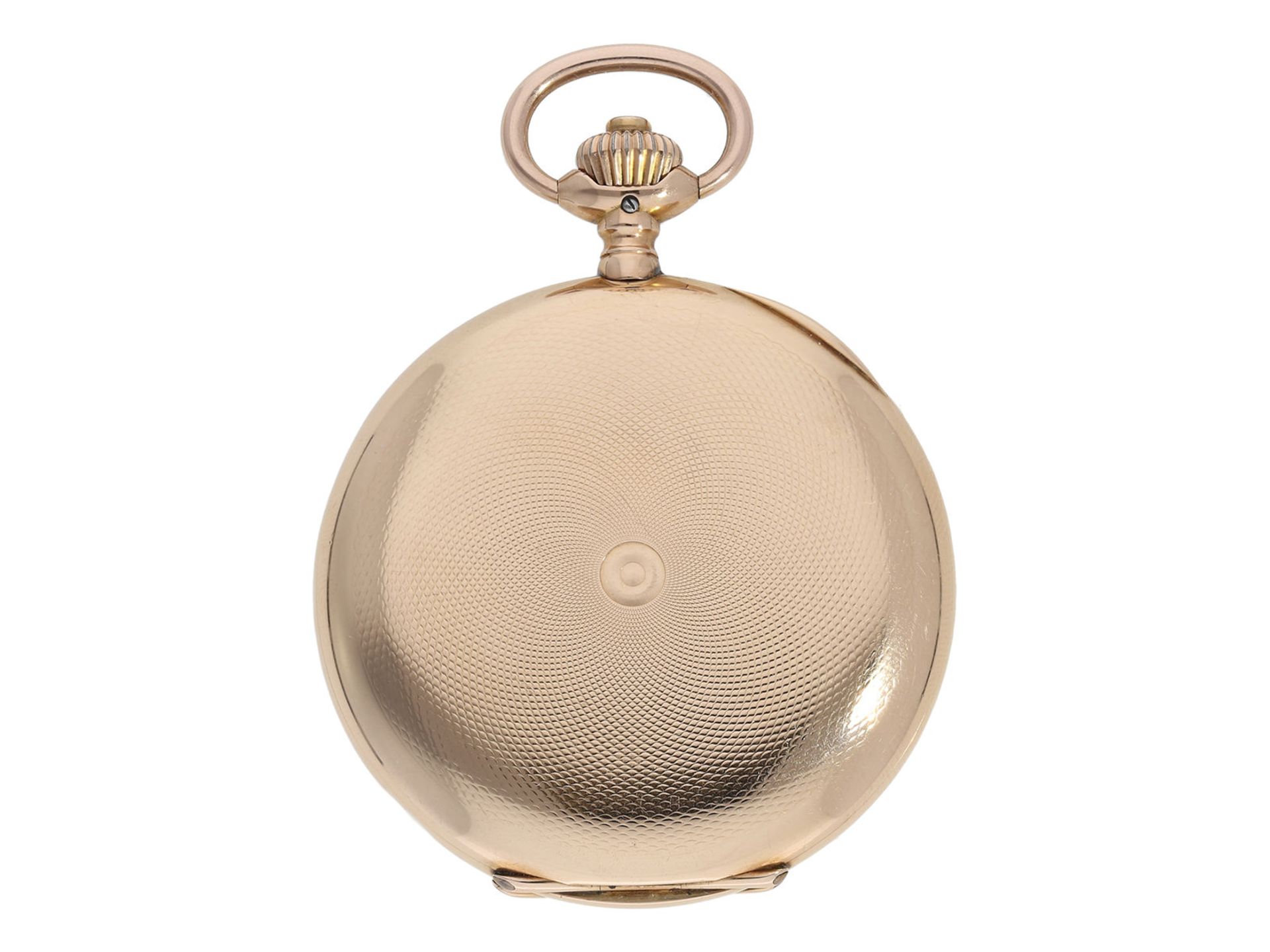 Pocket watch: heavy and large pink gold hunting case watch by IWC Schaffhausen, ca. 1910 - Bild 8 aus 8