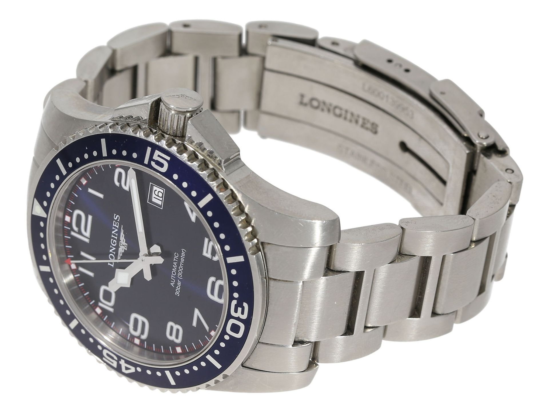 Armbanduhr: sportliche, automatische professionelle Longines Taucheruhr "HydroConquest" mit Box - Bild 5 aus 11