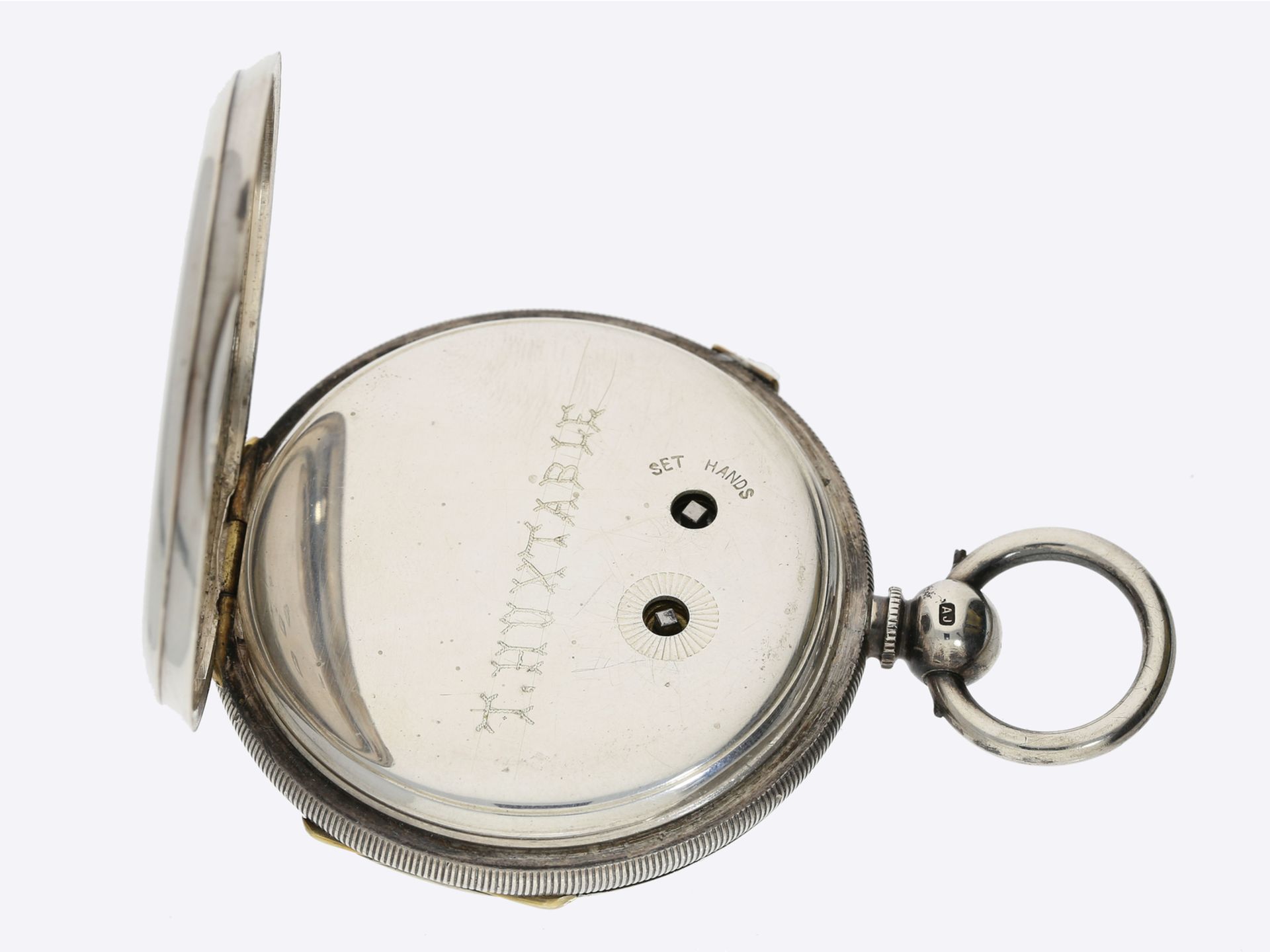 Taschenuhr: besonders schwerer englischer Marine-Chronograph, signiert J. Thomas & Co. Birmingha - Image 3 of 4