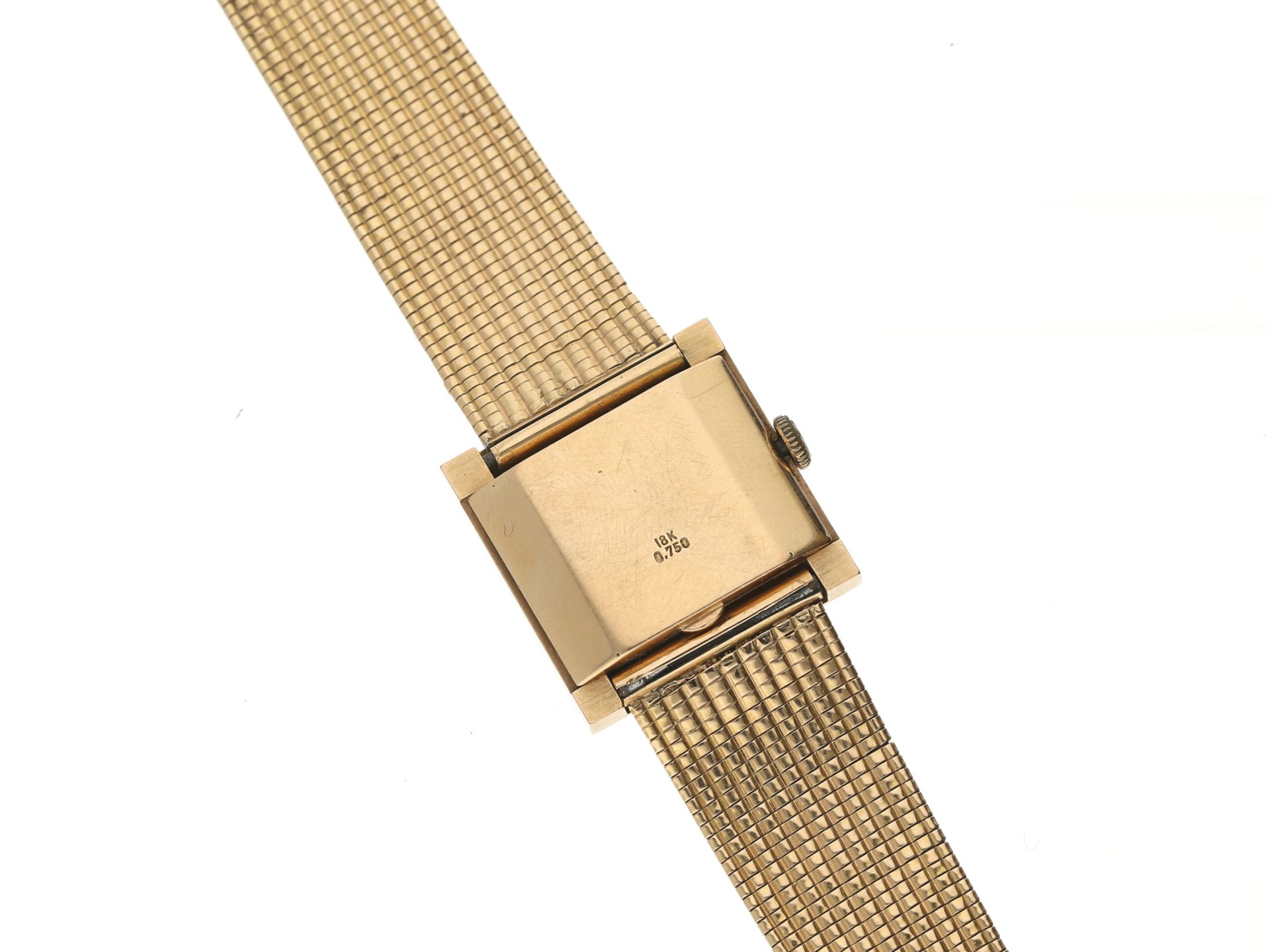 Armbanduhr: ausgefallene vintage Damenuhr der Marke Movado aus 18K Gold, 60er-Jahre, Originalbox - Bild 4 aus 4