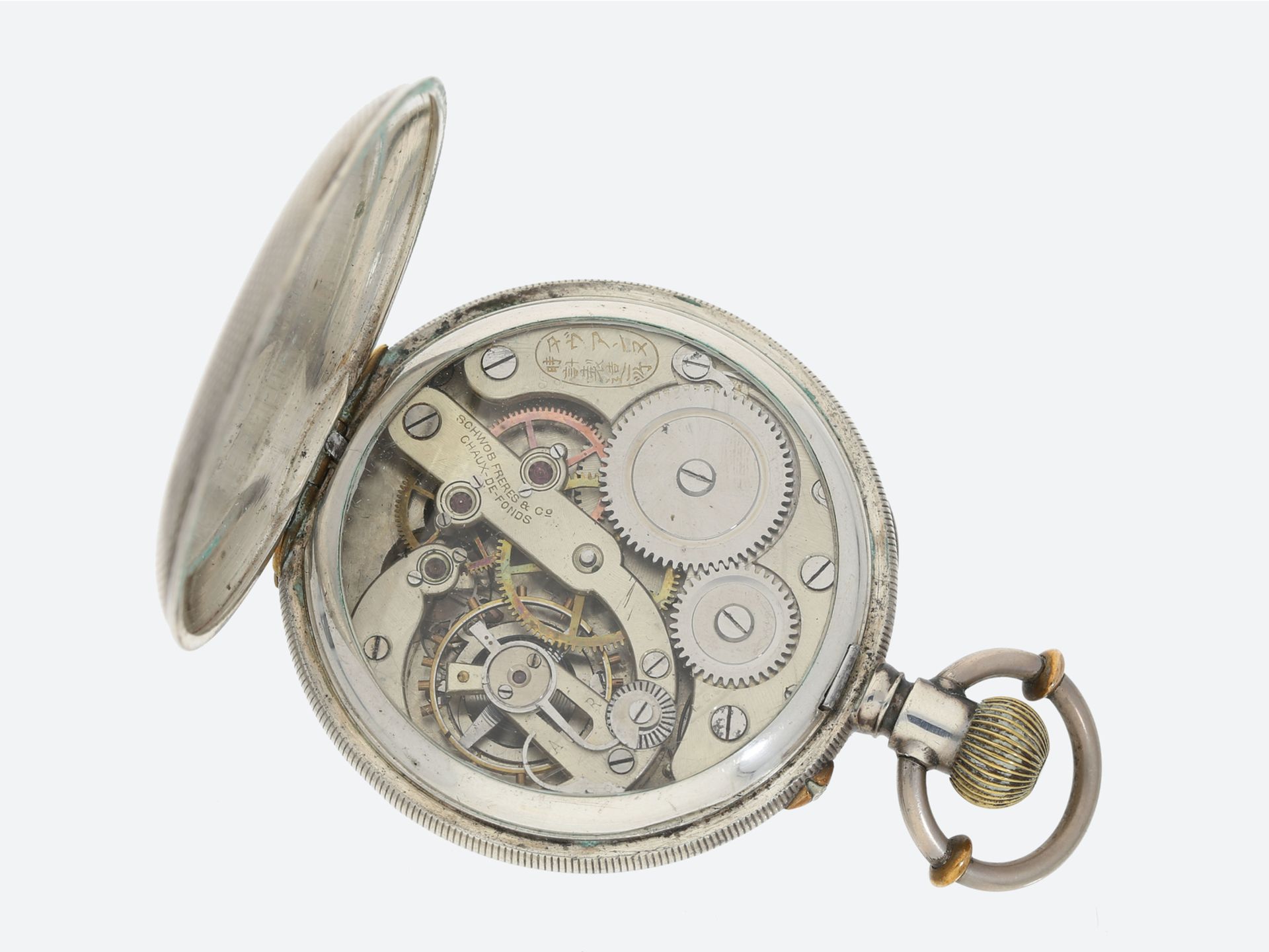 Taschenuhr: interessante Präzisionstaschenuhr für den chinesischen Markt, vermutlich um 1900, - Bild 3 aus 3