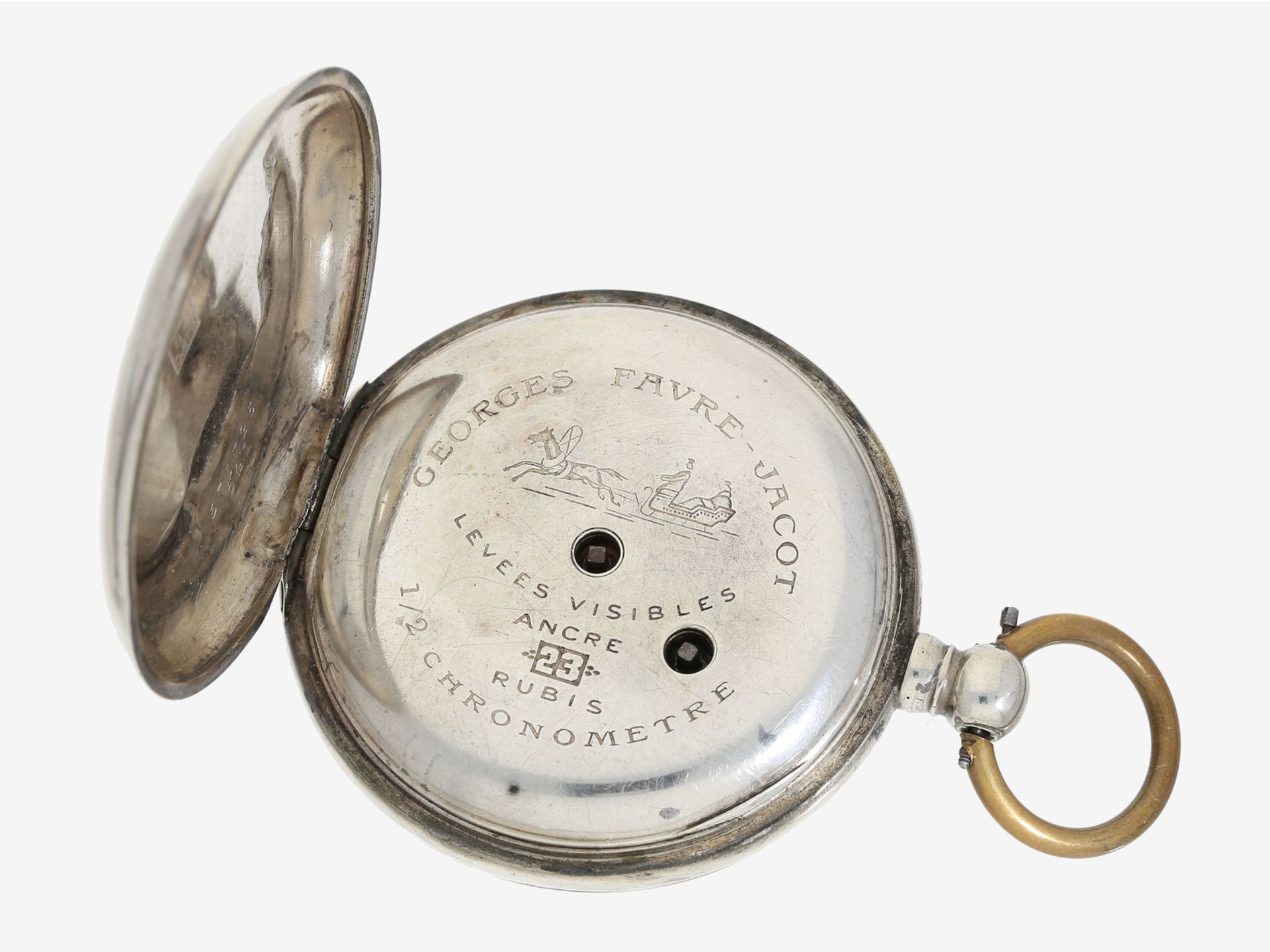 Taschenuhr: frühe, feine Ankeruhr mit Schlüsselaufzug, Georges Favre-Jacot Locle (später Zeni - Image 3 of 4