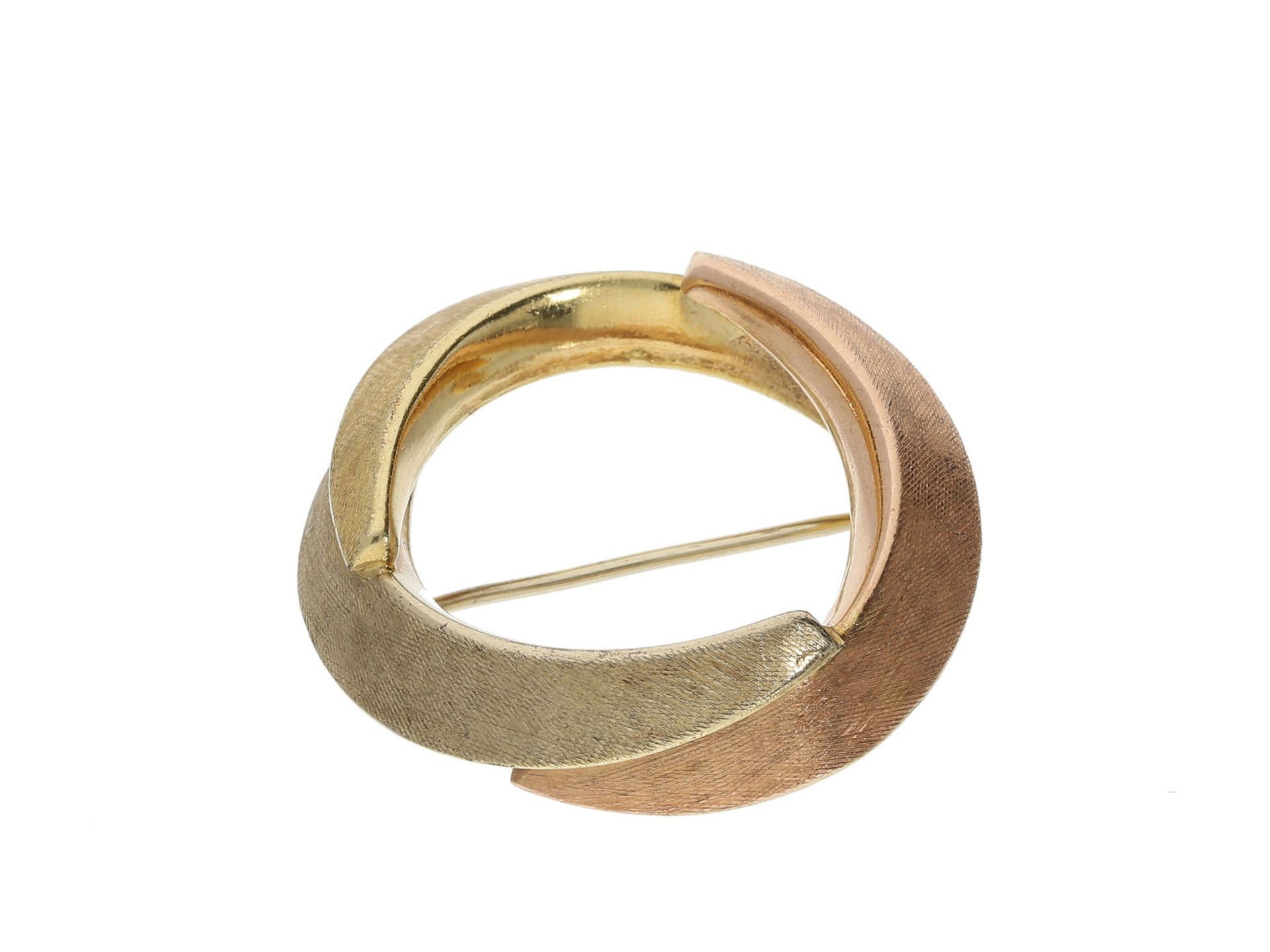 Brosche/Nadel: dekorative vintage Brosche, Tricolor, 14K GoldCa. 27,5 x 27mm, ca. 5,7g