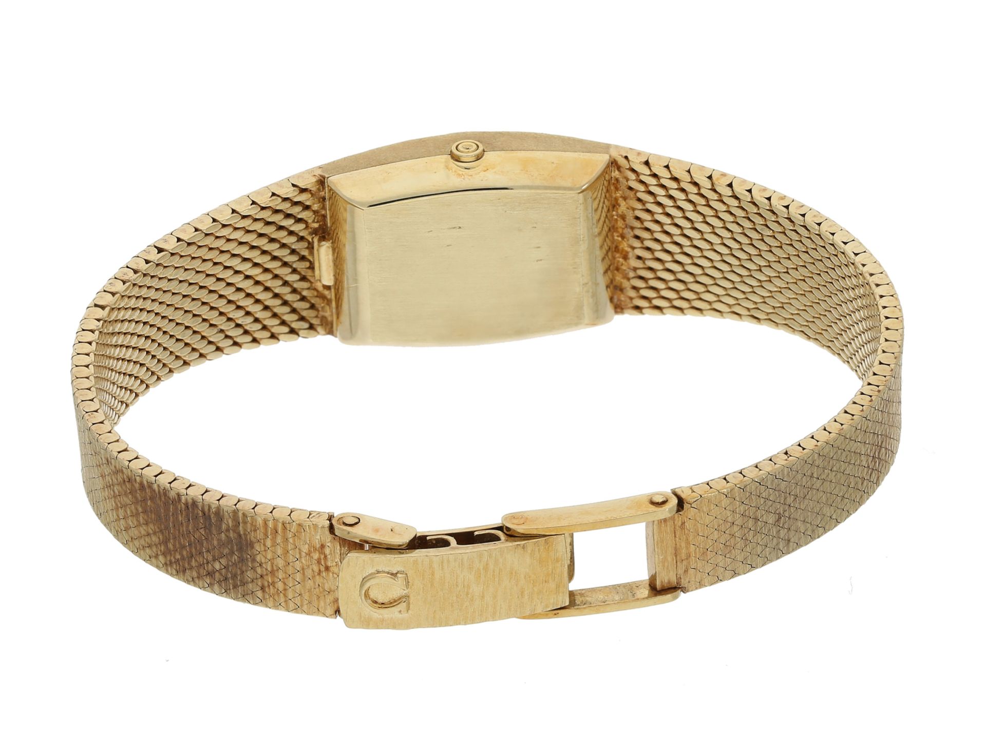 Armbanduhr: goldene vintage Damenuhr der Marke "Omega", 14K GoldCa. 16,5cm lang, ca. 3 - Bild 2 aus 2