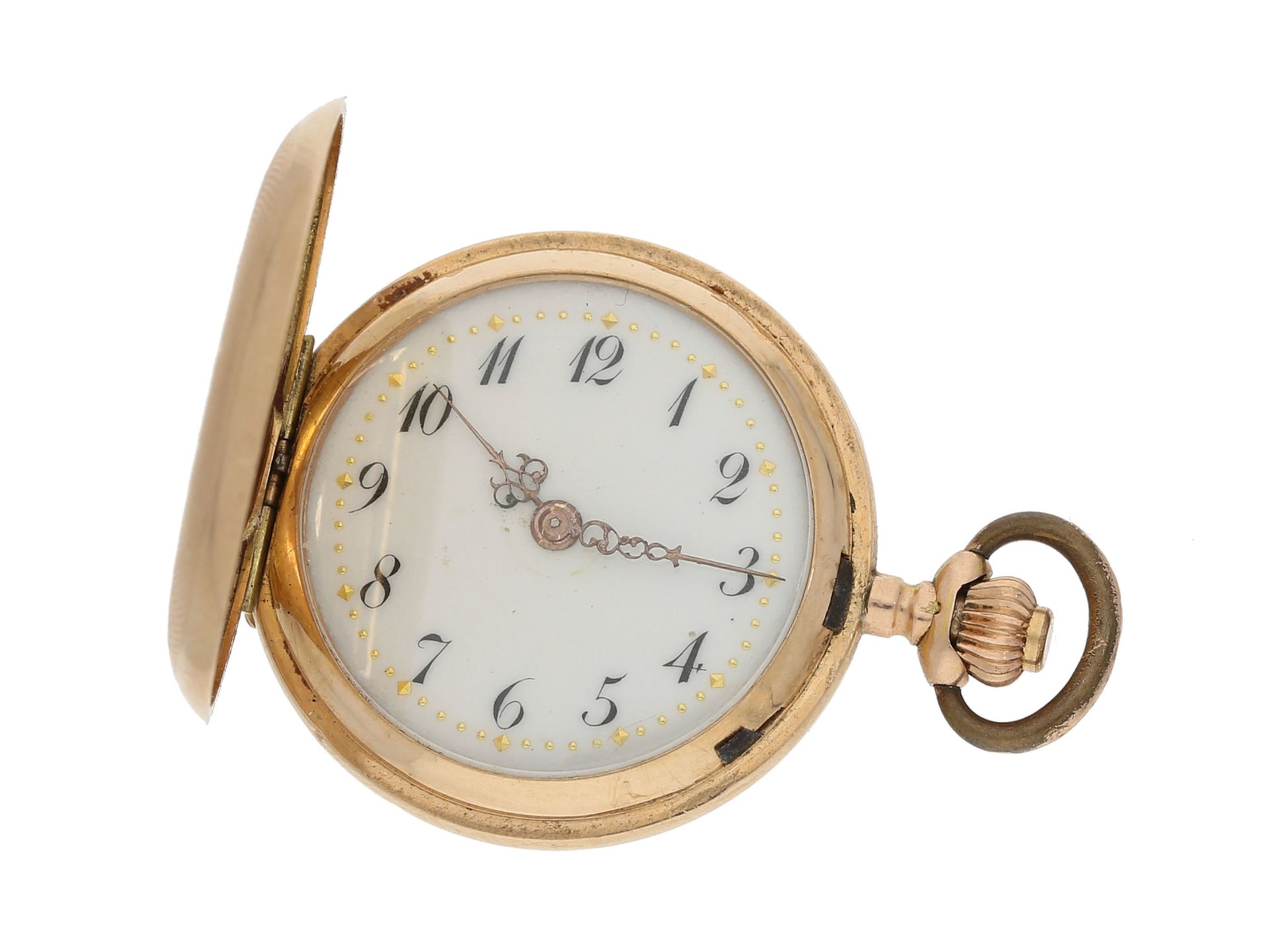 Taschenuhr: kleine, sehr gut erhaltene Damensavonnette, um 1900, signiert F & Cie. No. 136519, N