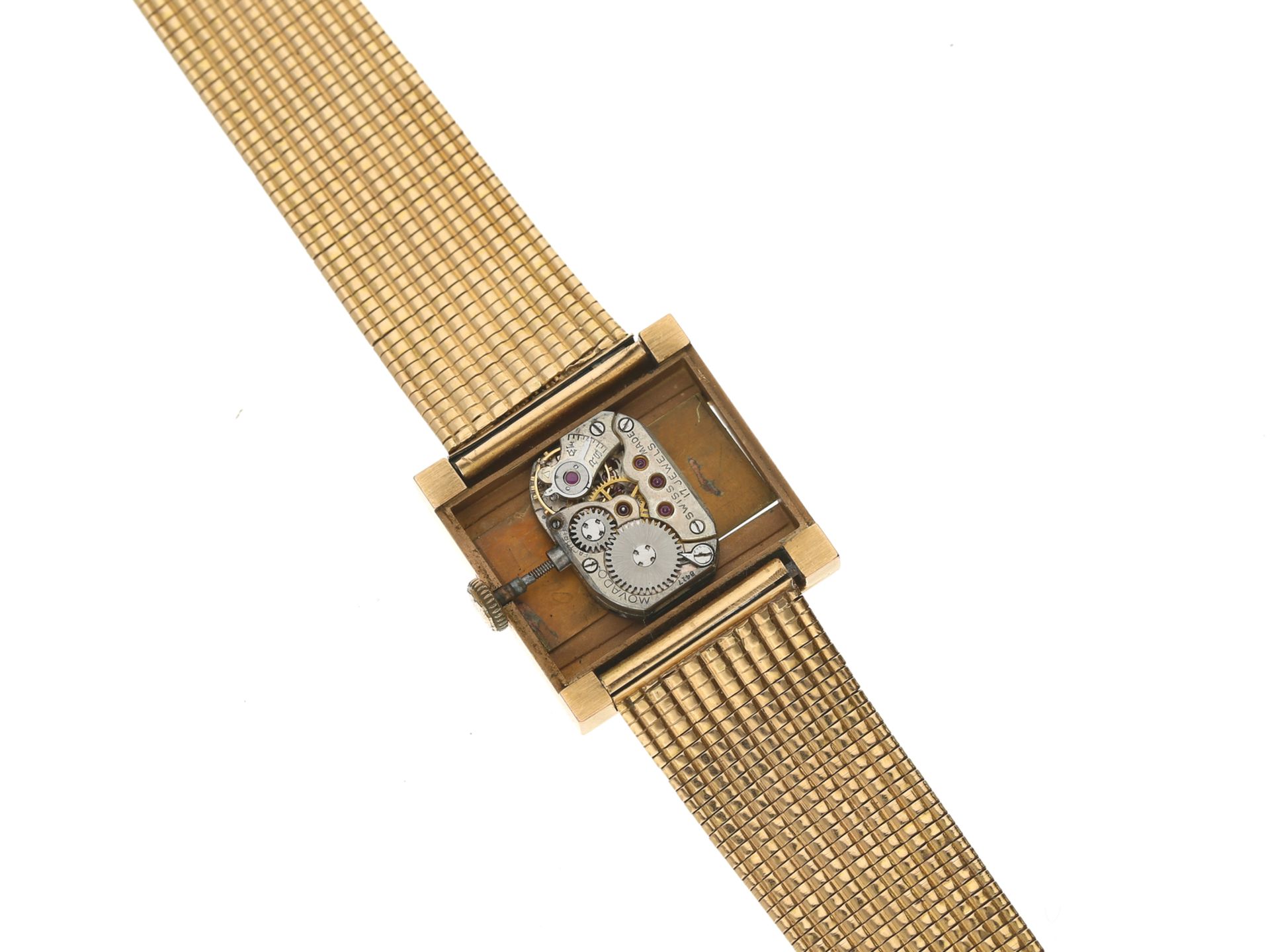 Armbanduhr: ausgefallene vintage Damenuhr der Marke Movado aus 18K Gold, 60er-Jahre, Originalbox - Image 3 of 4