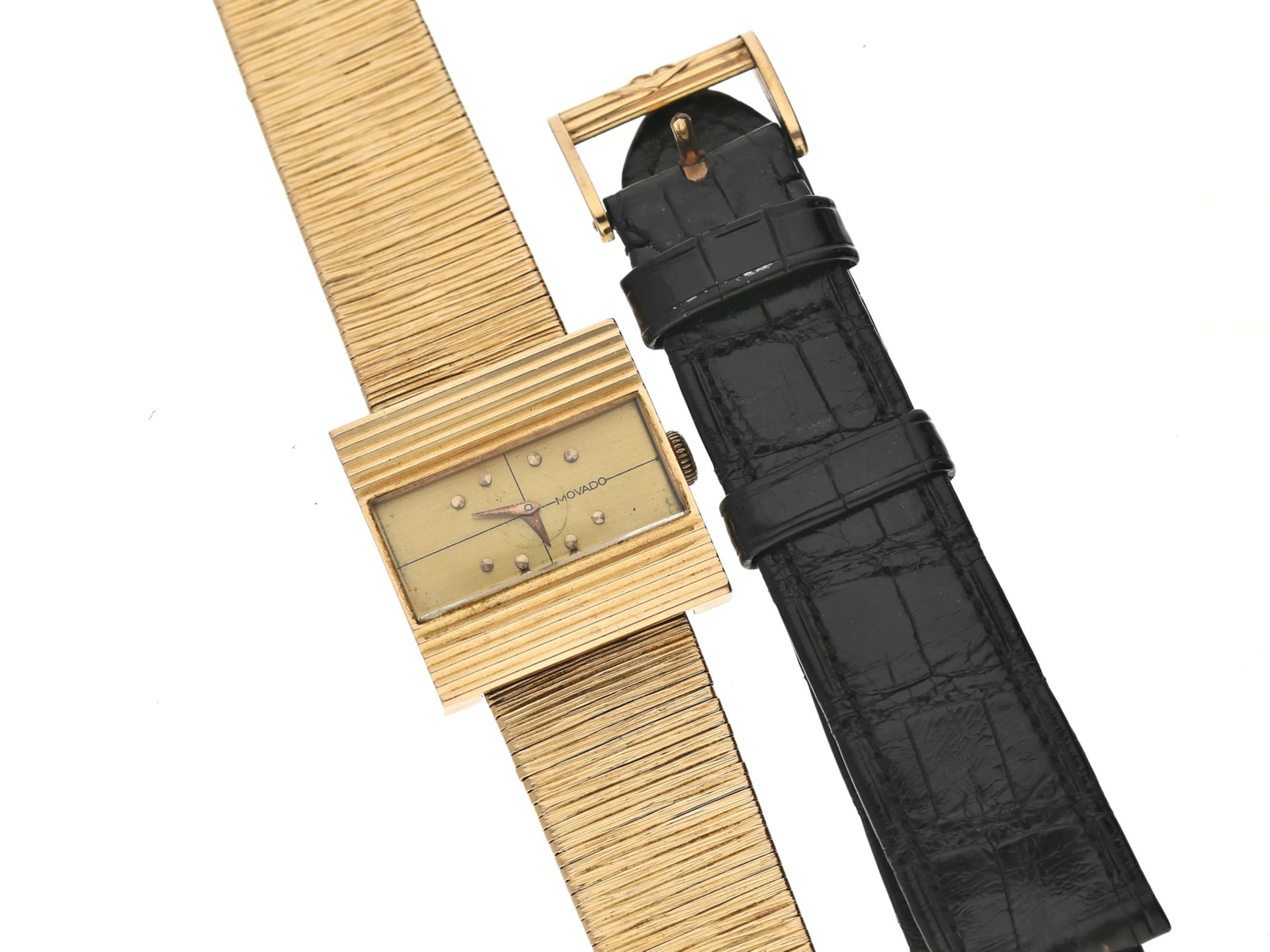 Armbanduhr: ausgefallene vintage Damenuhr der Marke Movado aus 18K Gold, 60er-Jahre, Originalbox - Image 2 of 4