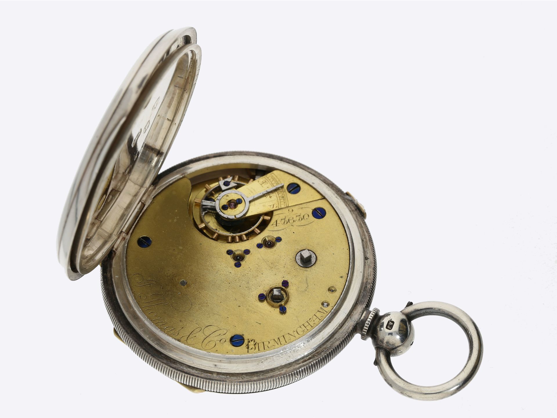 Taschenuhr: besonders schwerer englischer Marine-Chronograph, signiert J. Thomas & Co. Birmingha - Image 4 of 4