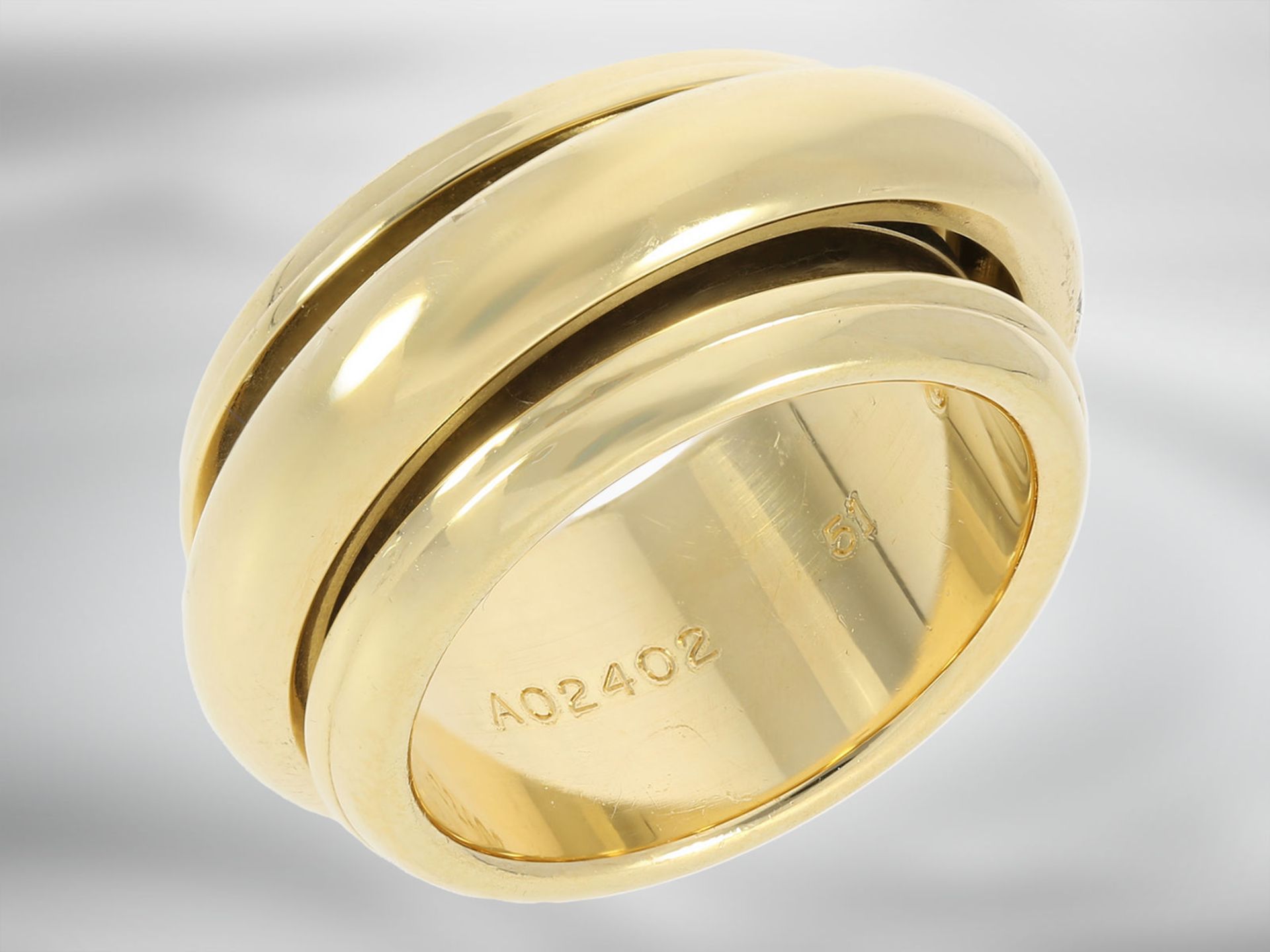 Ring: klassischer Piaget Ring mit drehbarem Mittelteil, 18K Gold - Bild 2 aus 4