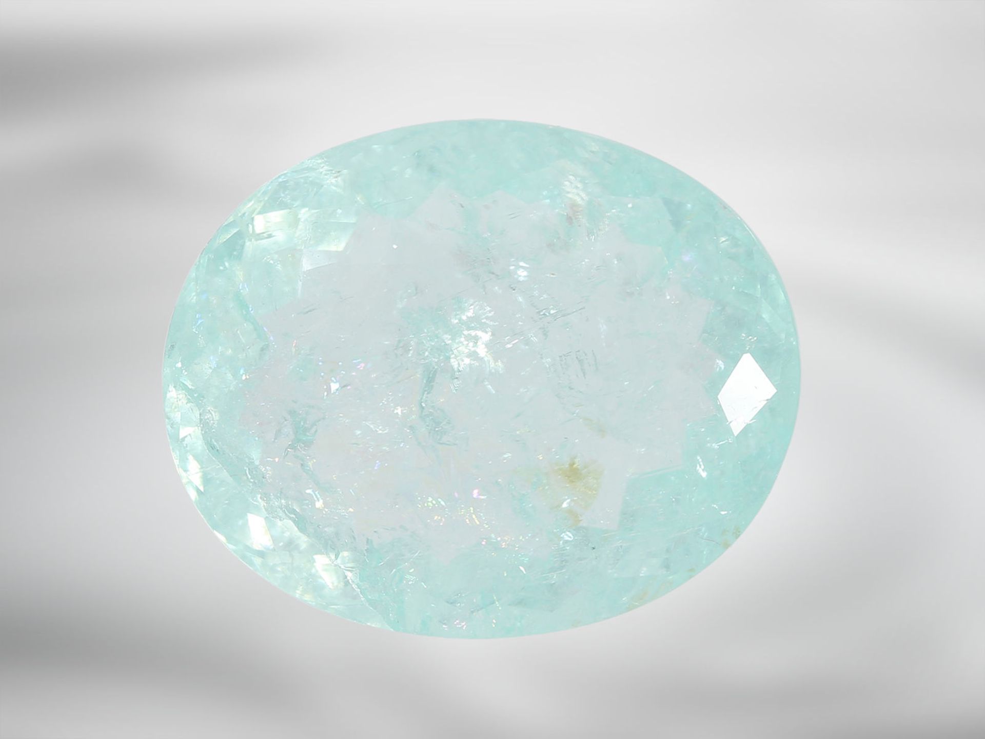 Turmalin: seltener 'Paraiba'-Turmalin im Oval-Mixed-Cut von ca. 11,87ct - Image 3 of 4