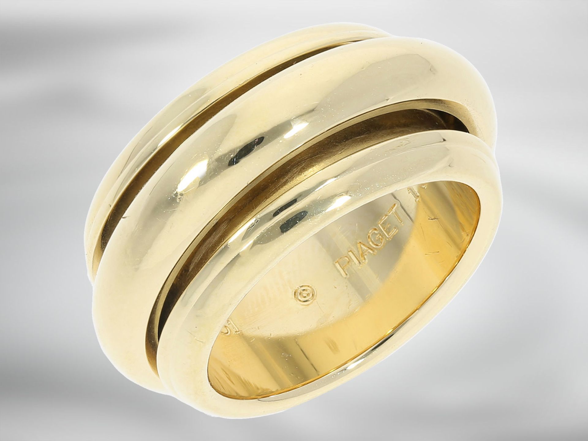 Ring: klassischer Piaget Ring mit drehbarem Mittelteil, 18K Gold - Bild 3 aus 4