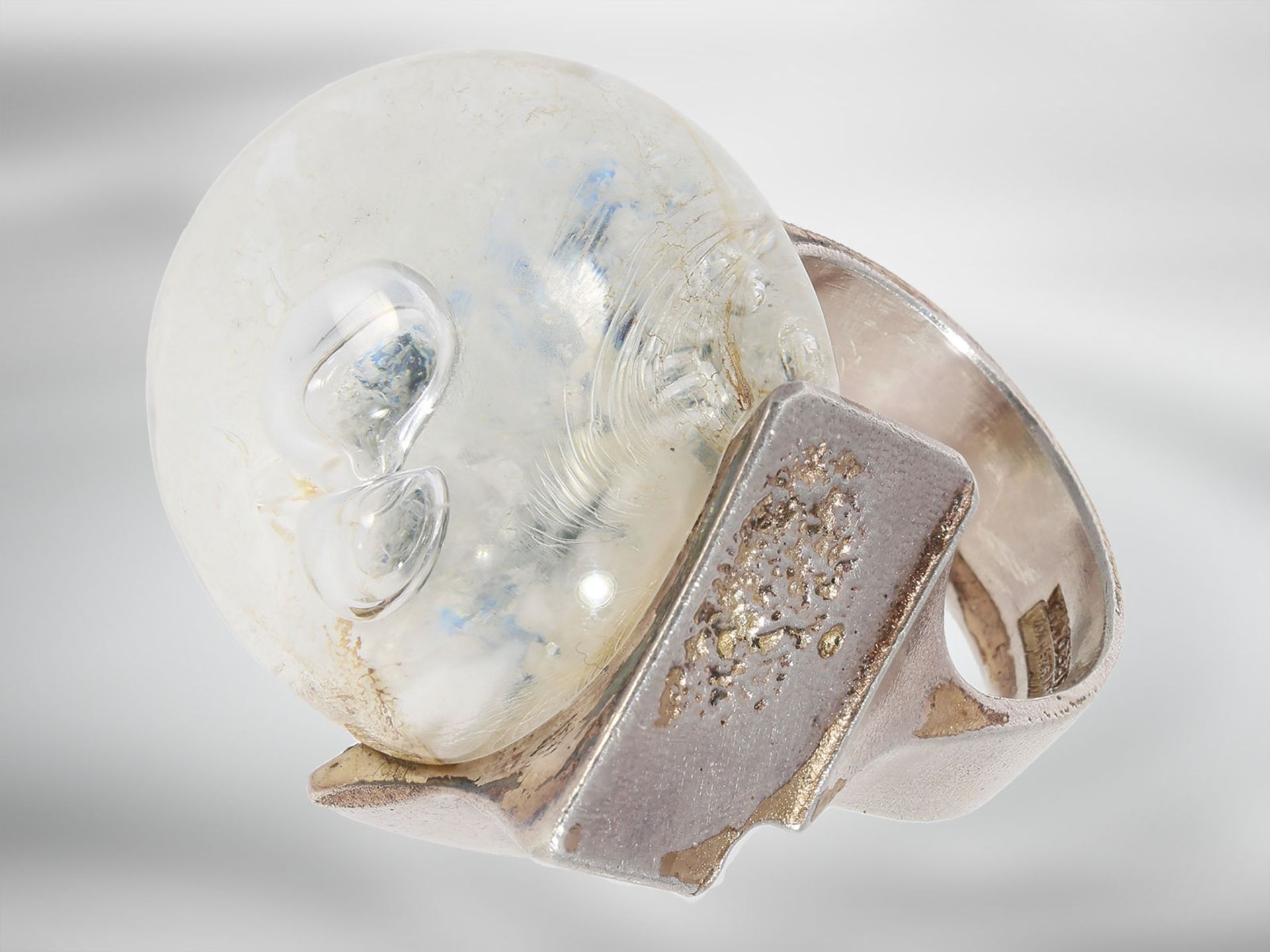 Ring: Designerring 'Petrified Lake' aus der Manufaktur Lapponia, mit Acryl, Sterlingsilber, Finnland - Image 4 of 4