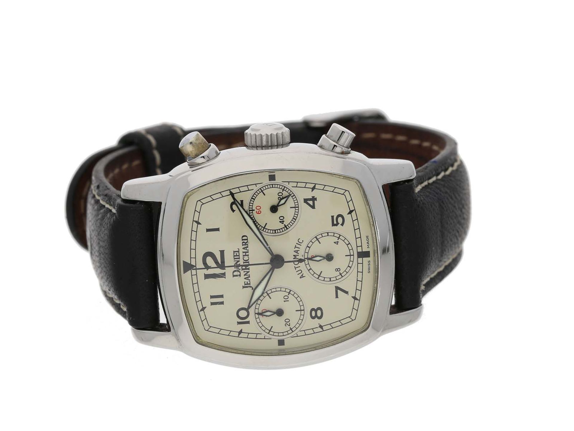 Armbanduhr: attraktiver Edelstahl-Herren-Chronograph, Daniel Jean Richard, Ref: 25006